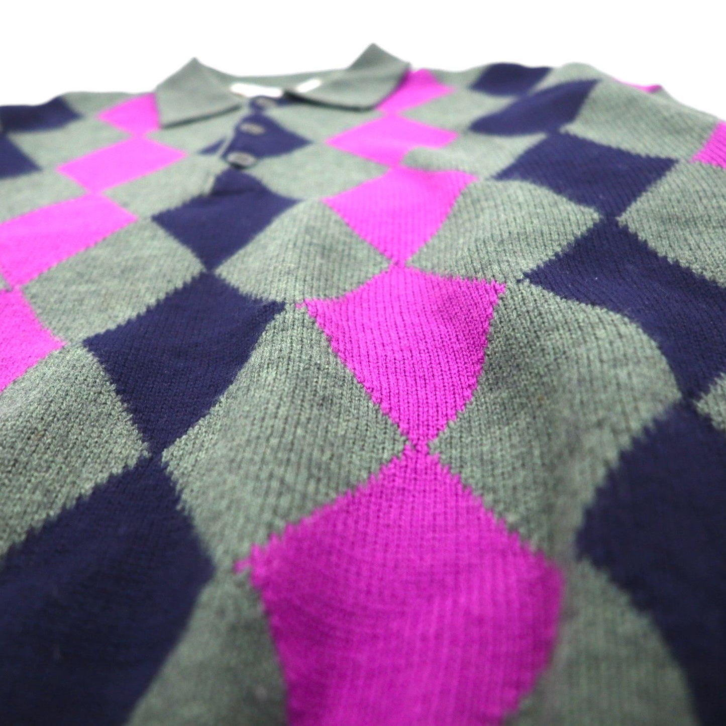 Christian Dior SPORTS 90年代 日本製 ポロニット セーター M チャコール ウール アーガイル