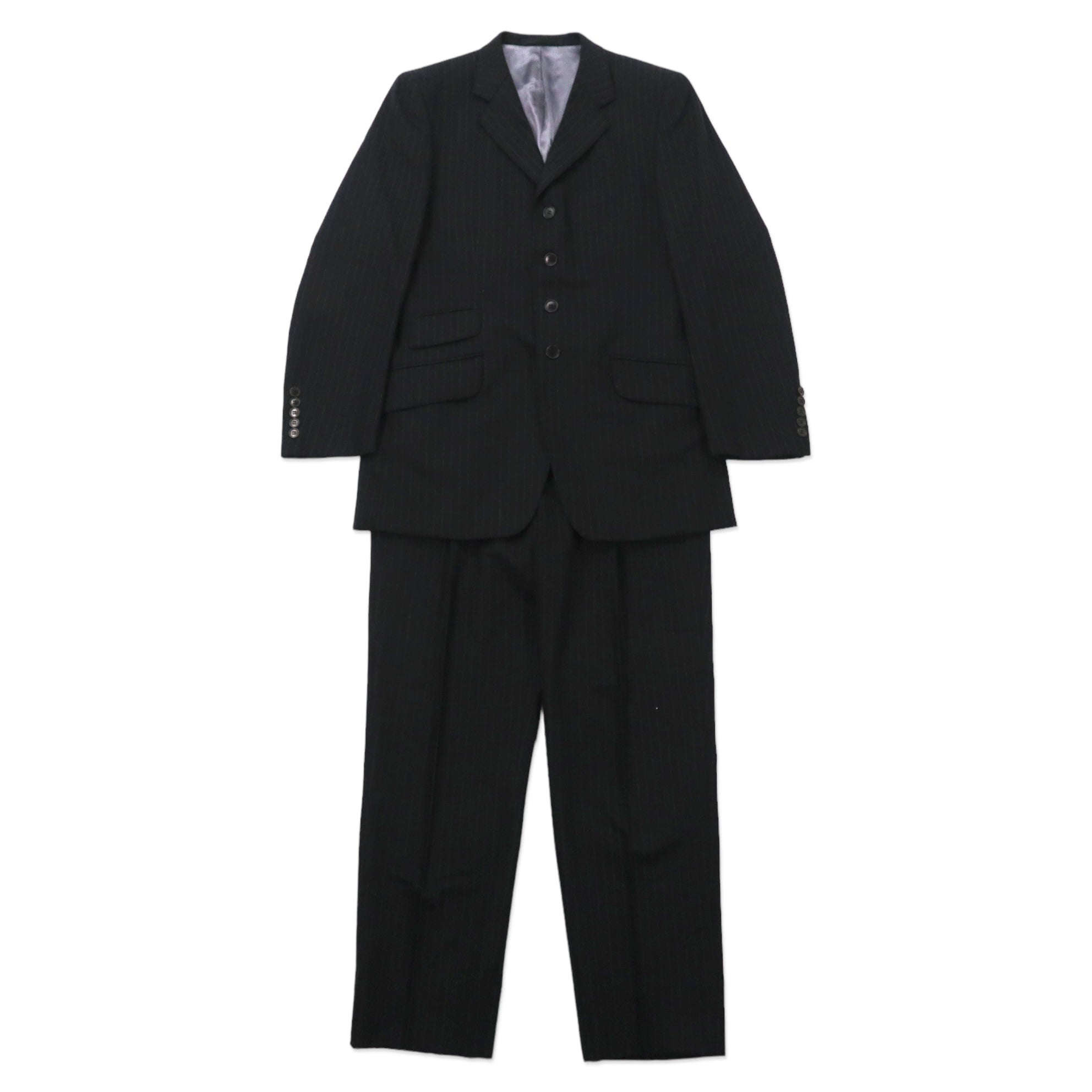 Paul Smith Suit Setup L Black Striped Wool Cashmere Botto Giuseppe