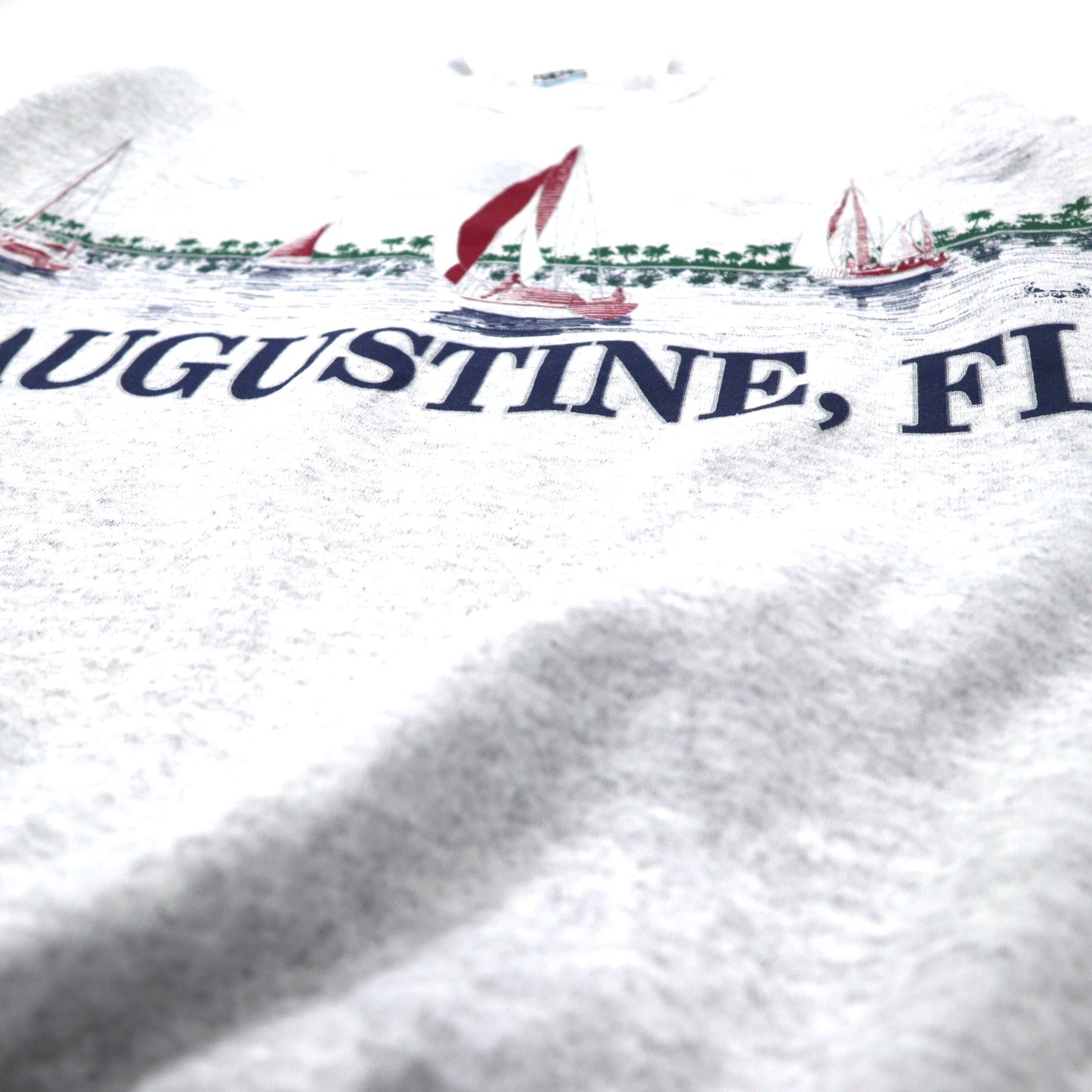 TULTEX 90年代 プリント スウェット M グレー コットン 裏起毛 ST. AUGUSTINE FL メキシコ製