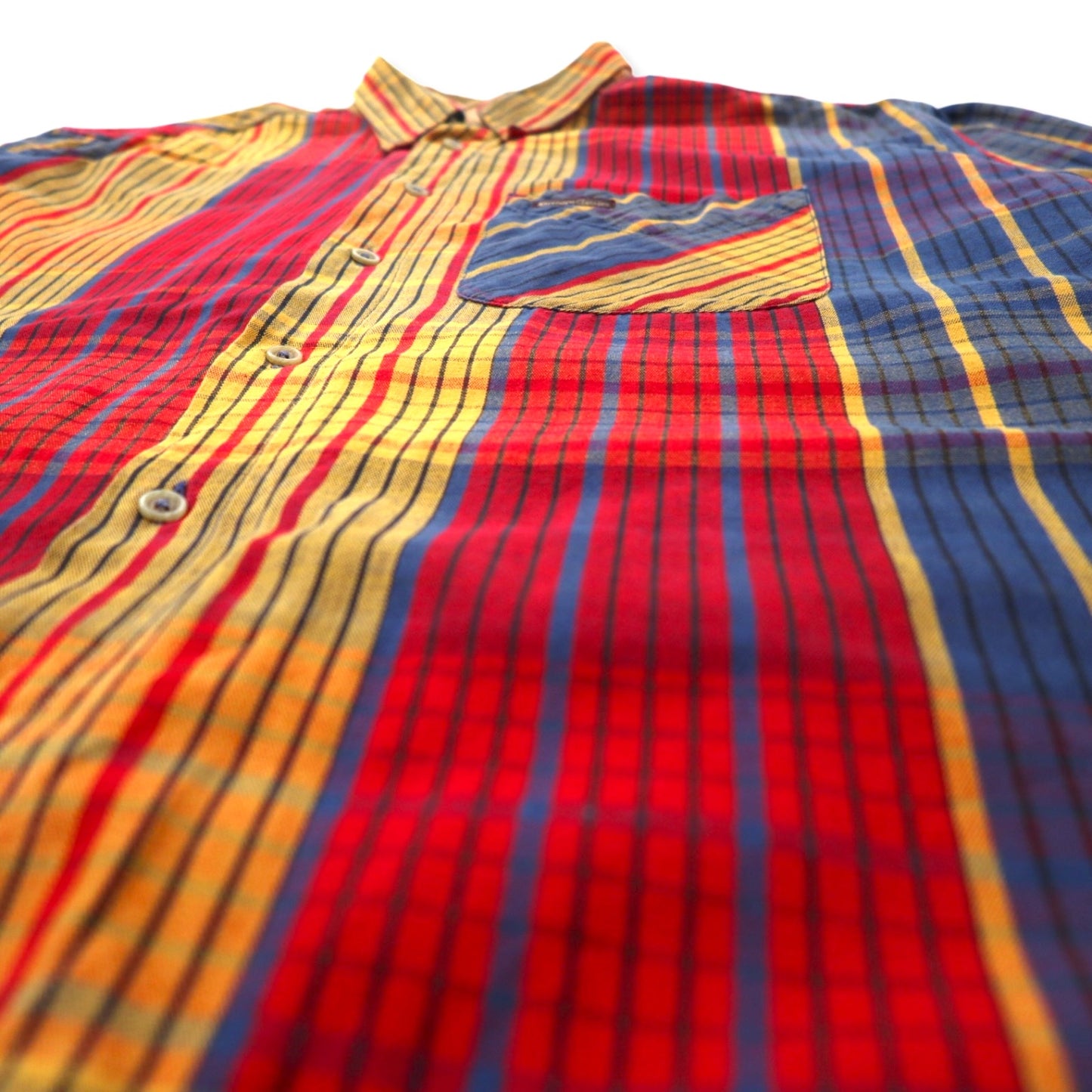 90s Marboro Classics Button Down Shirt, XL, Multicolor, Crazy Pattern Check, Cotton