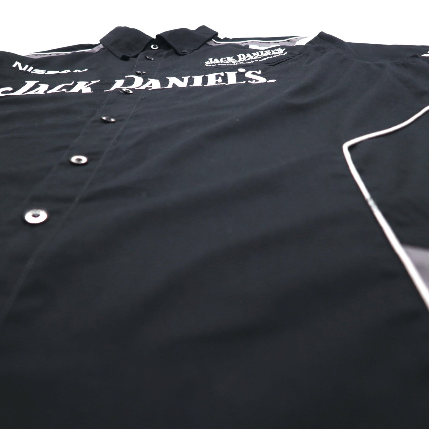 JACK DANIEL'S RACING ジャックダニエル 半袖 レーシングシャツ 2XL ブラック 両面ロゴ 刺繍