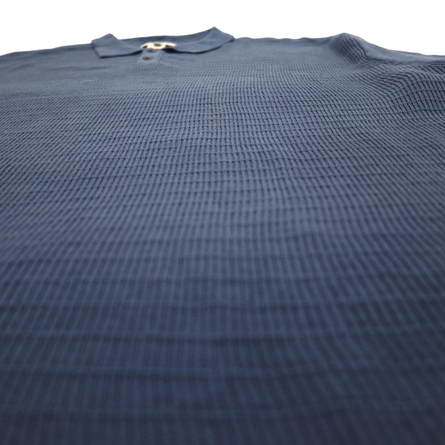 DOCKERS (Levi's) 90s Short Sleeve High Gauge Jacquard Knit Polo Shirt 2XL Navy EXACT