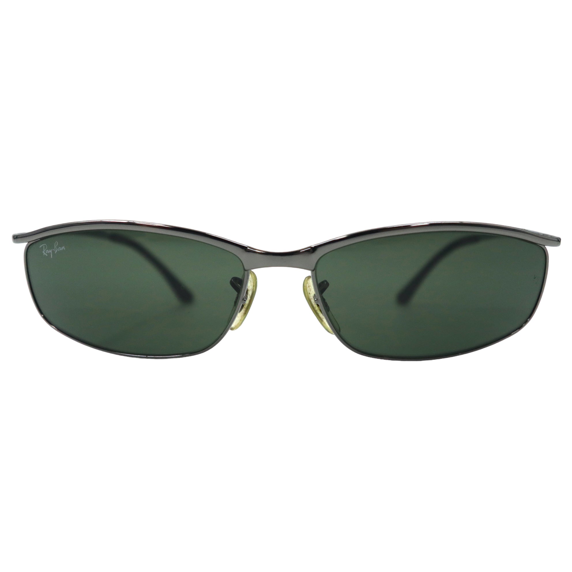 Ray-Ban Olympian Sunglasses Half Rim Black Gun Metal RB3117