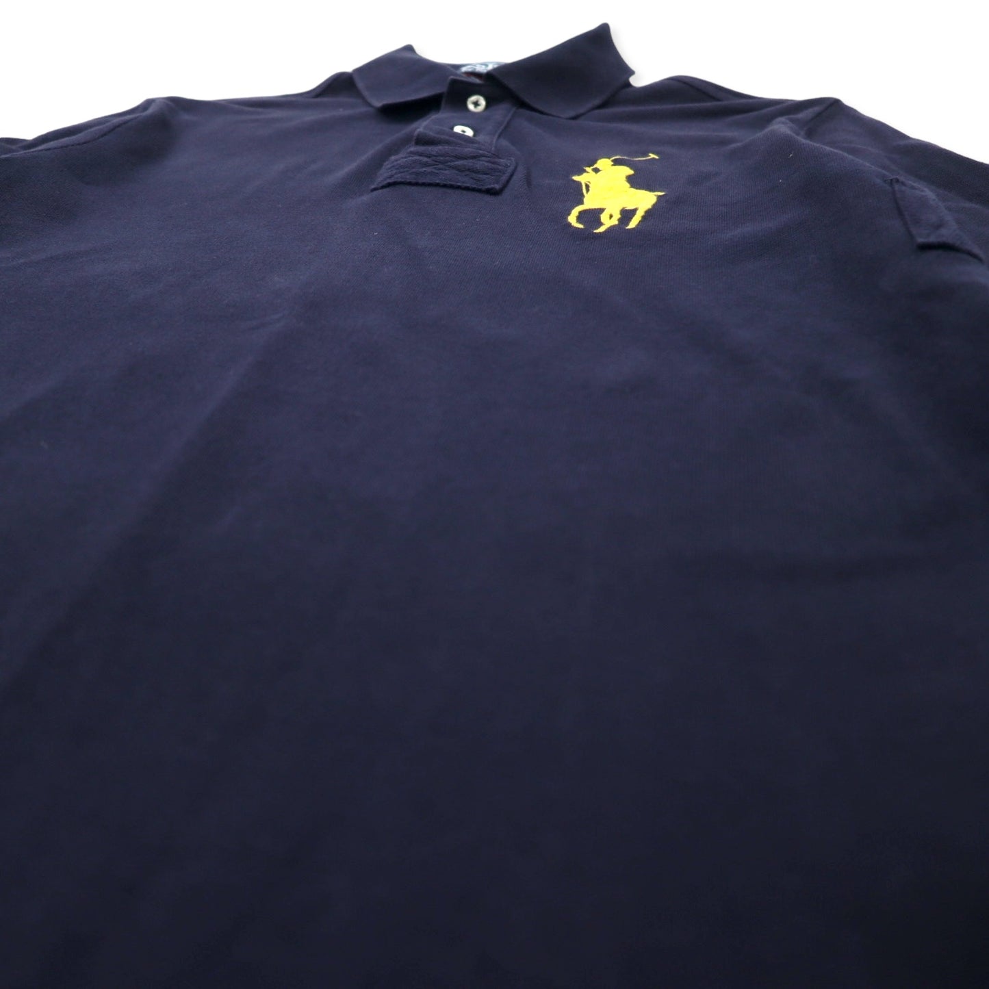 Polo by Ralph Lauren Big Pony Rugby Shirt Polo Shirt 170/92A Navy Cotton CUSTOM FIT
