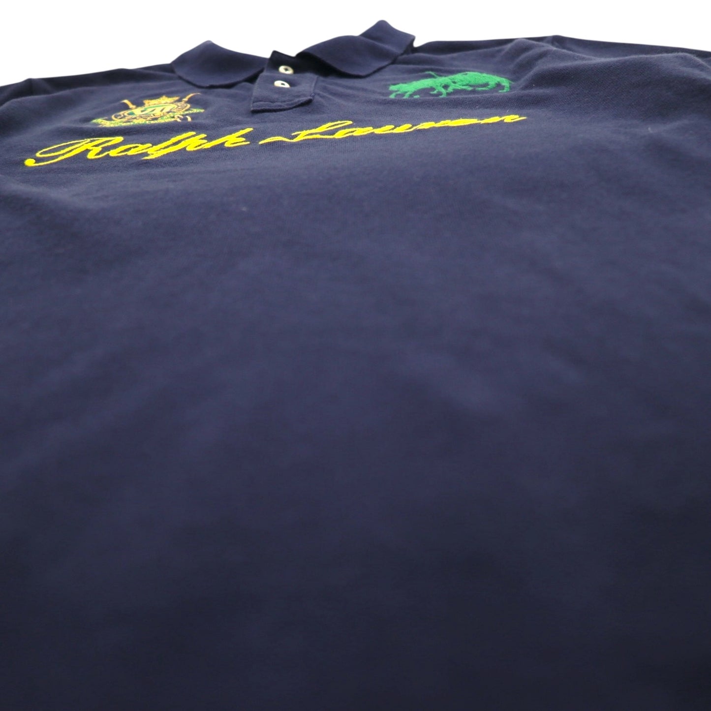 Polo by Ralph Lauren 90s Logo Embroidered Polo Shirt S Navy Pique RLCOUNTY RIDERS & JOCKEY CLUB
