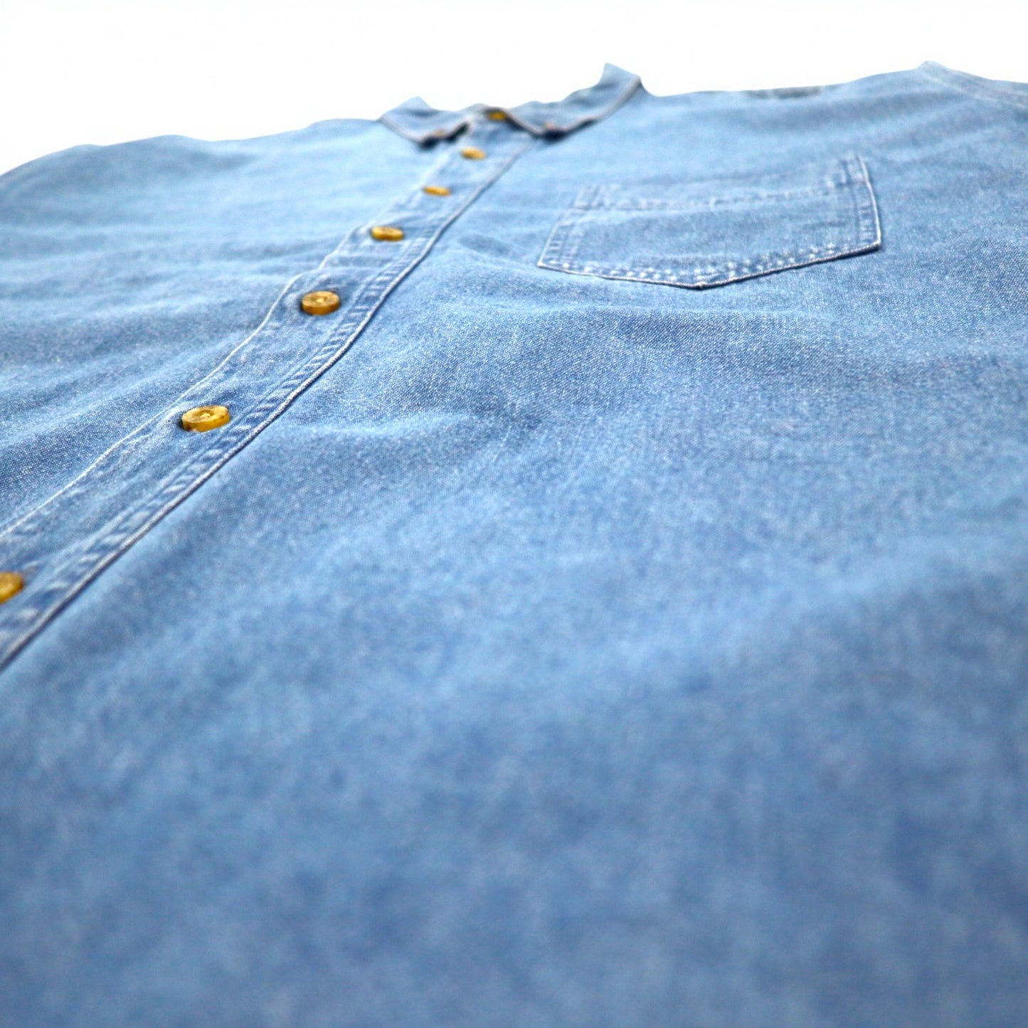 Dickies ストーンウォッシュド デニムシャツ ボタンダウン XXL インディゴ ブルー ビッグサイズ WL300SNB ニカラグア製