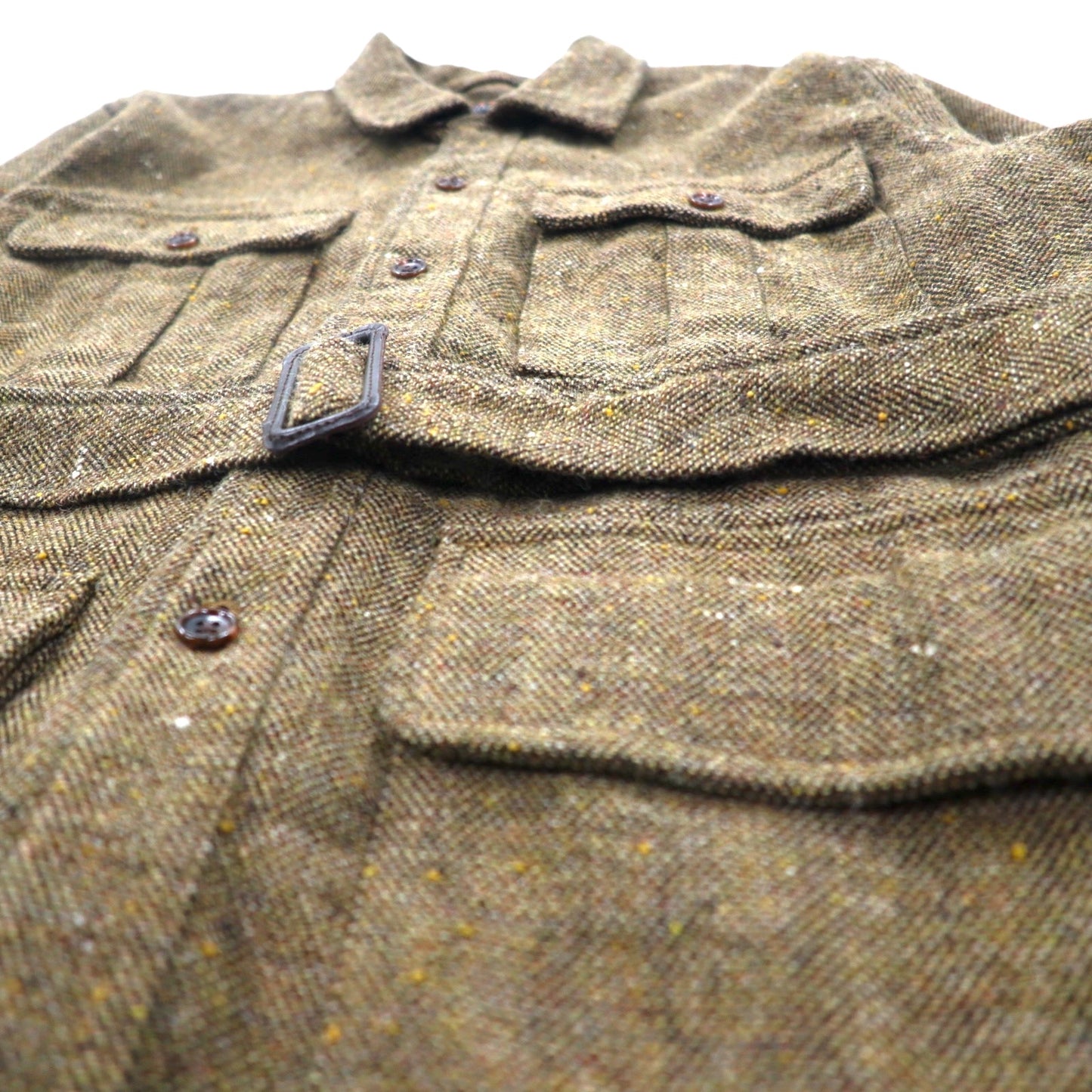 BEAMS PLUS ミリタリーユーティリティー ウールリネンジャケット XL ブラウン 11-18-5544-139