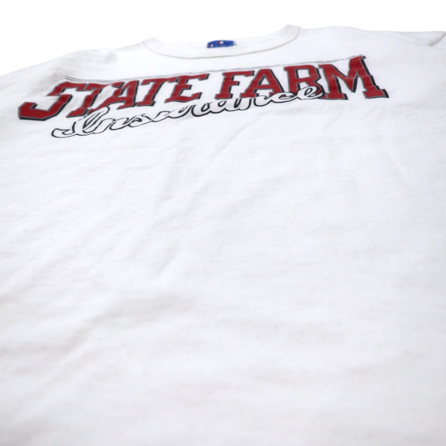 Champion USA Made 80s Printed T-Shirt XL White Cotton Embroidered Tag STATE FARM