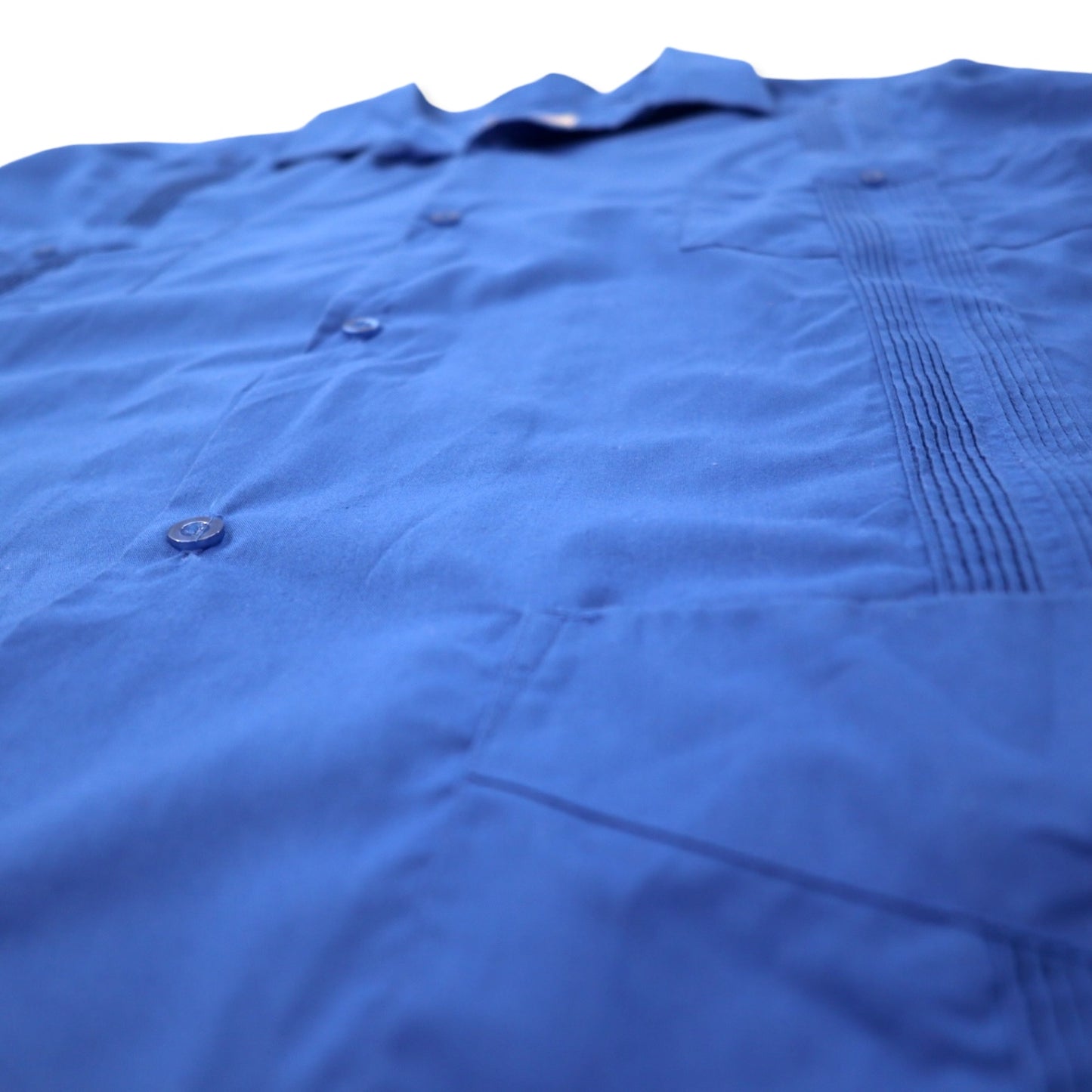 90s MYCUBANSTORE Cuban Shirt 2X Blue Cotton Big Size