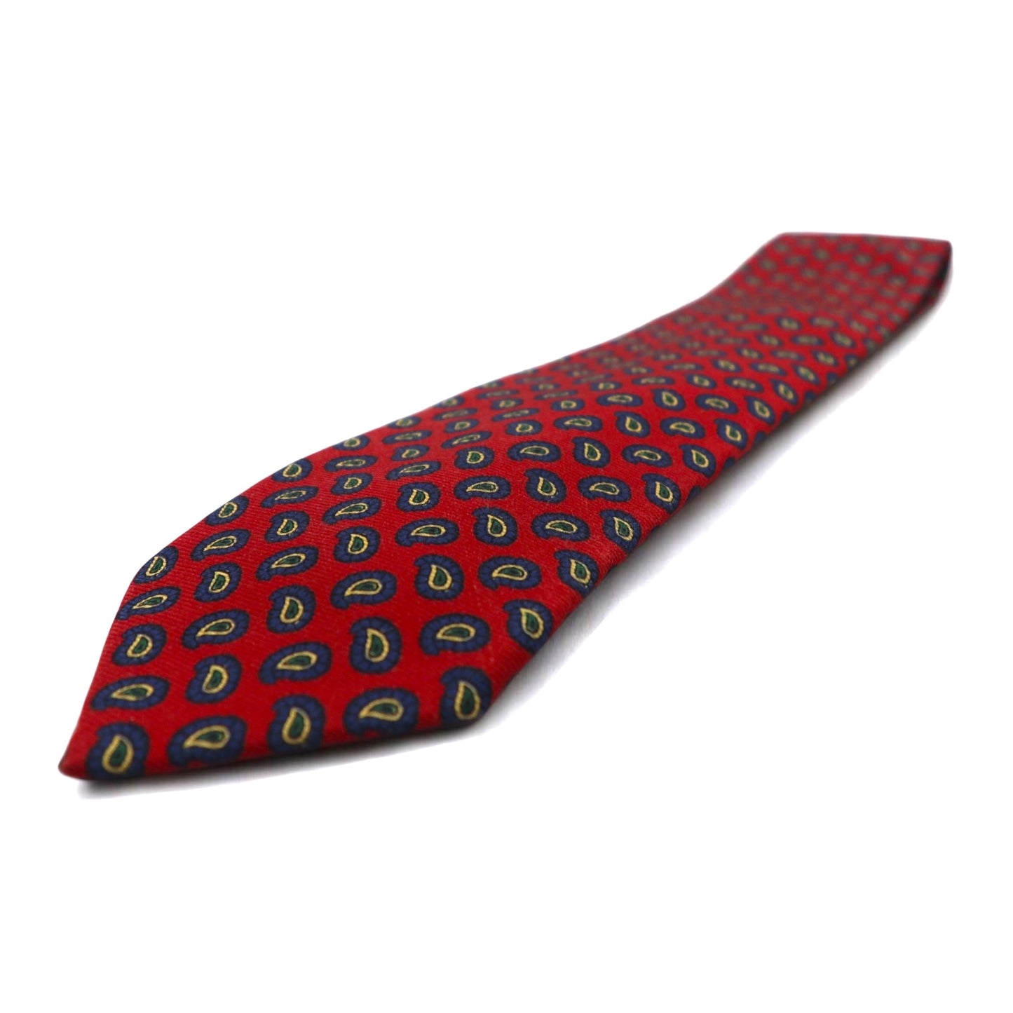 BREUER Made in Italy Necktie Red Silk Paisley Small Pattern All-over Print Available at SHIPS