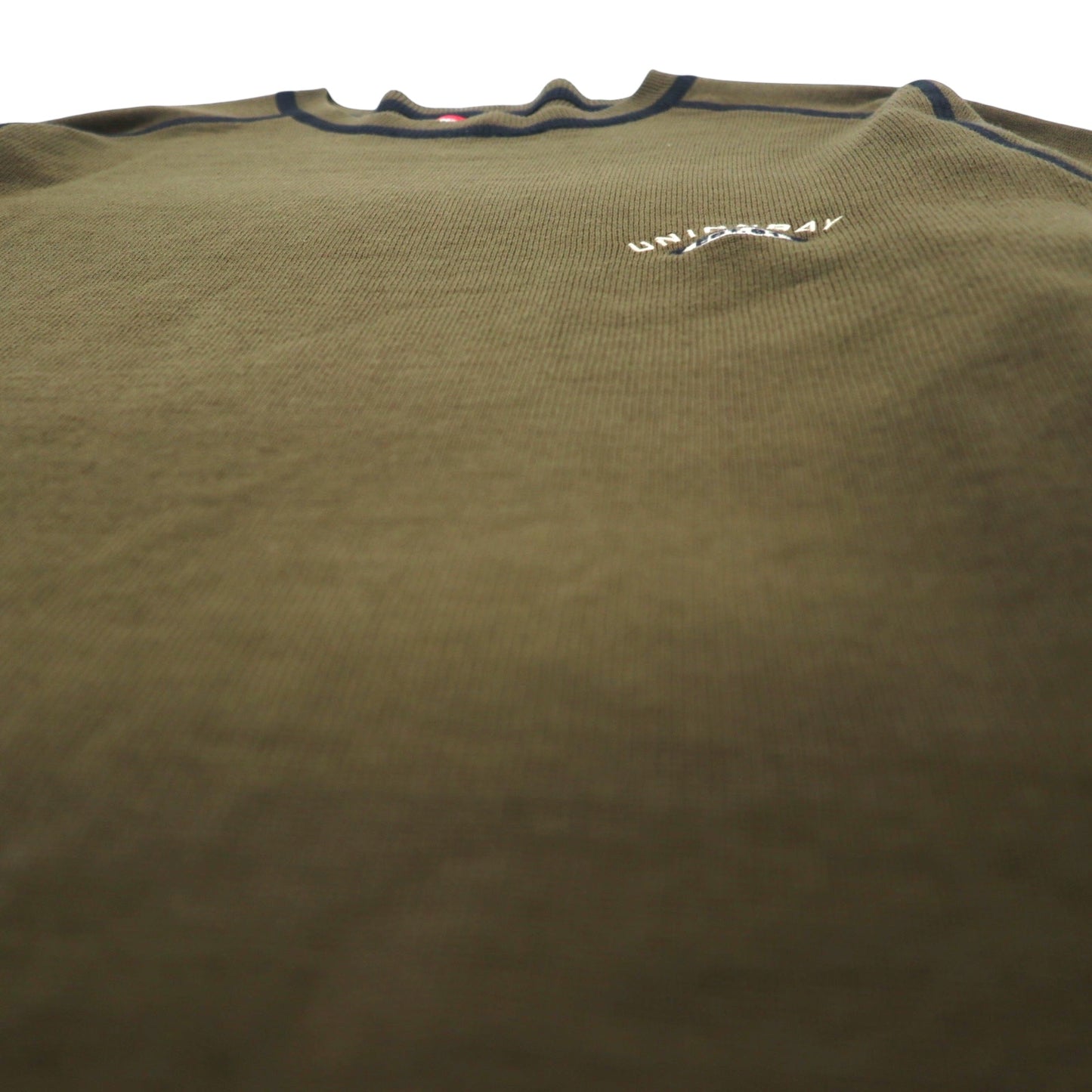 オーストラリア製 90年代 UNIONBAY アクリルニット セーター L カーキ ワンポイントロゴ 刺繍