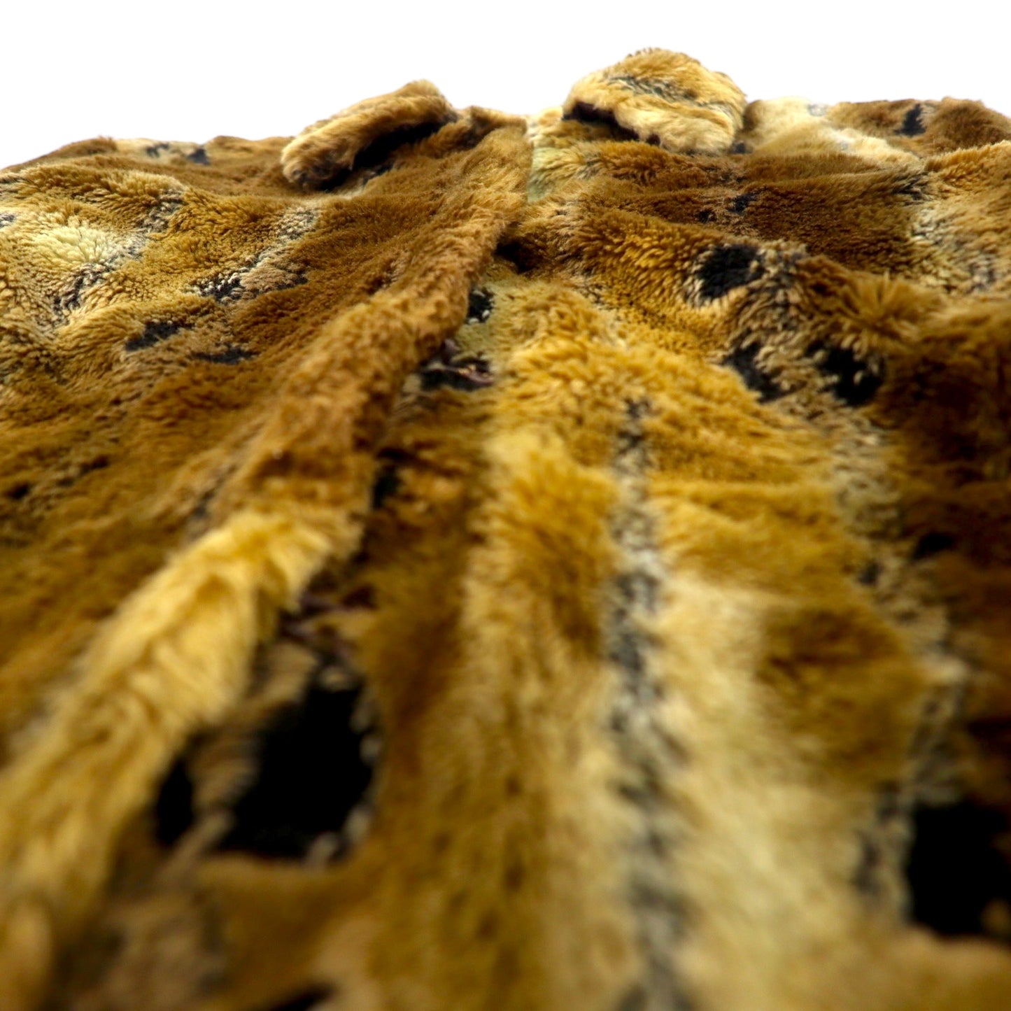 90年代 レオパード フェイクファージャケット コート XL ブラウン ポリエステル 総柄