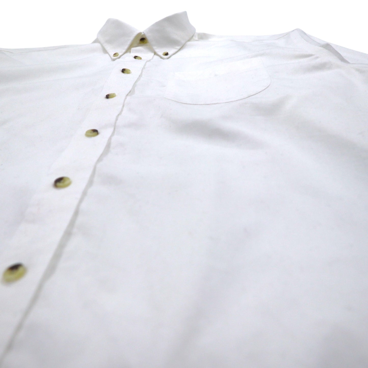 LLBean Oxford Button-Down Shirt, L, White, Cotton, Wrinkle Resistant, Made in Sri Lanka