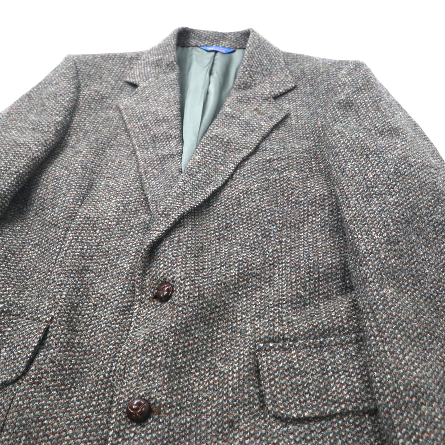 Made in USA 80's PENDLETON 2B Tweed Jacket 40 Gray Wool Leather Elbow Patch