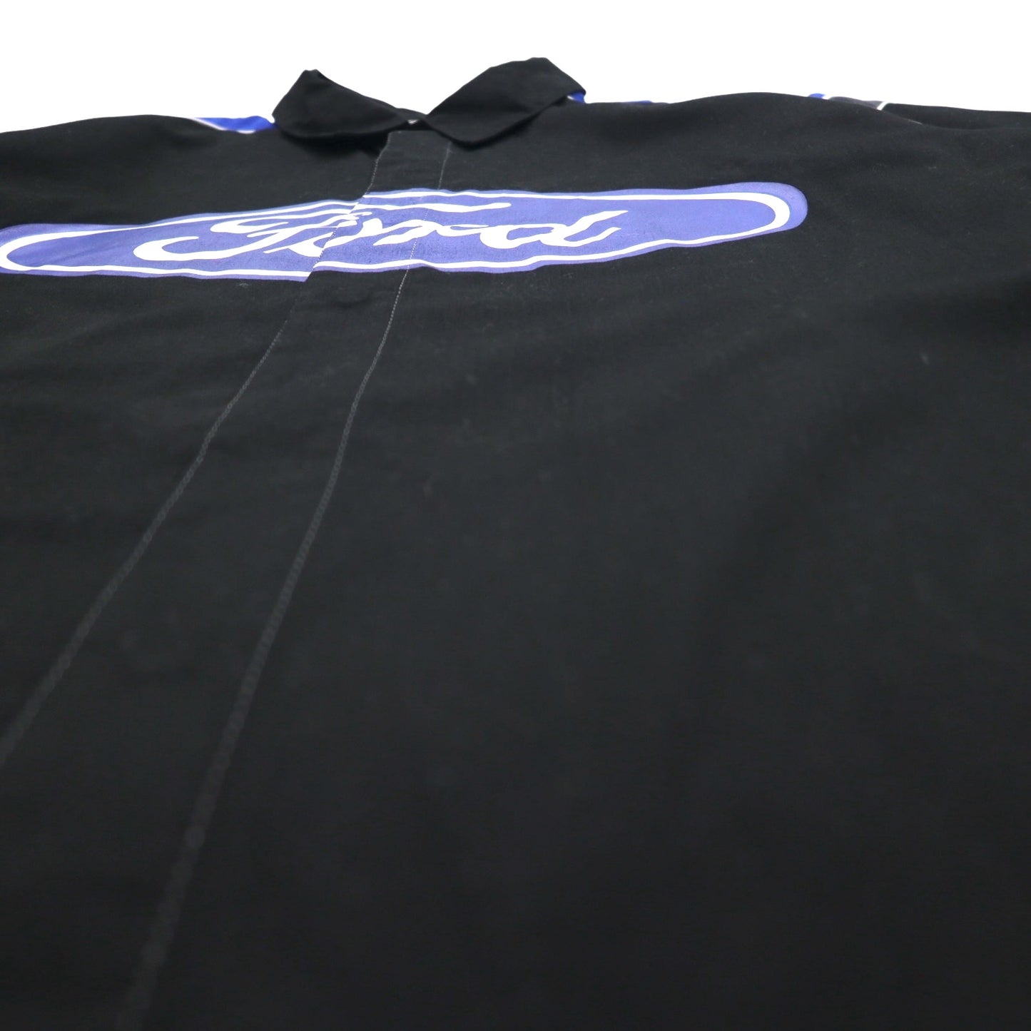 Ford by JEFF HAMILTON Short Sleeve Racing Shirt L Black Snap Button Double Sided Print