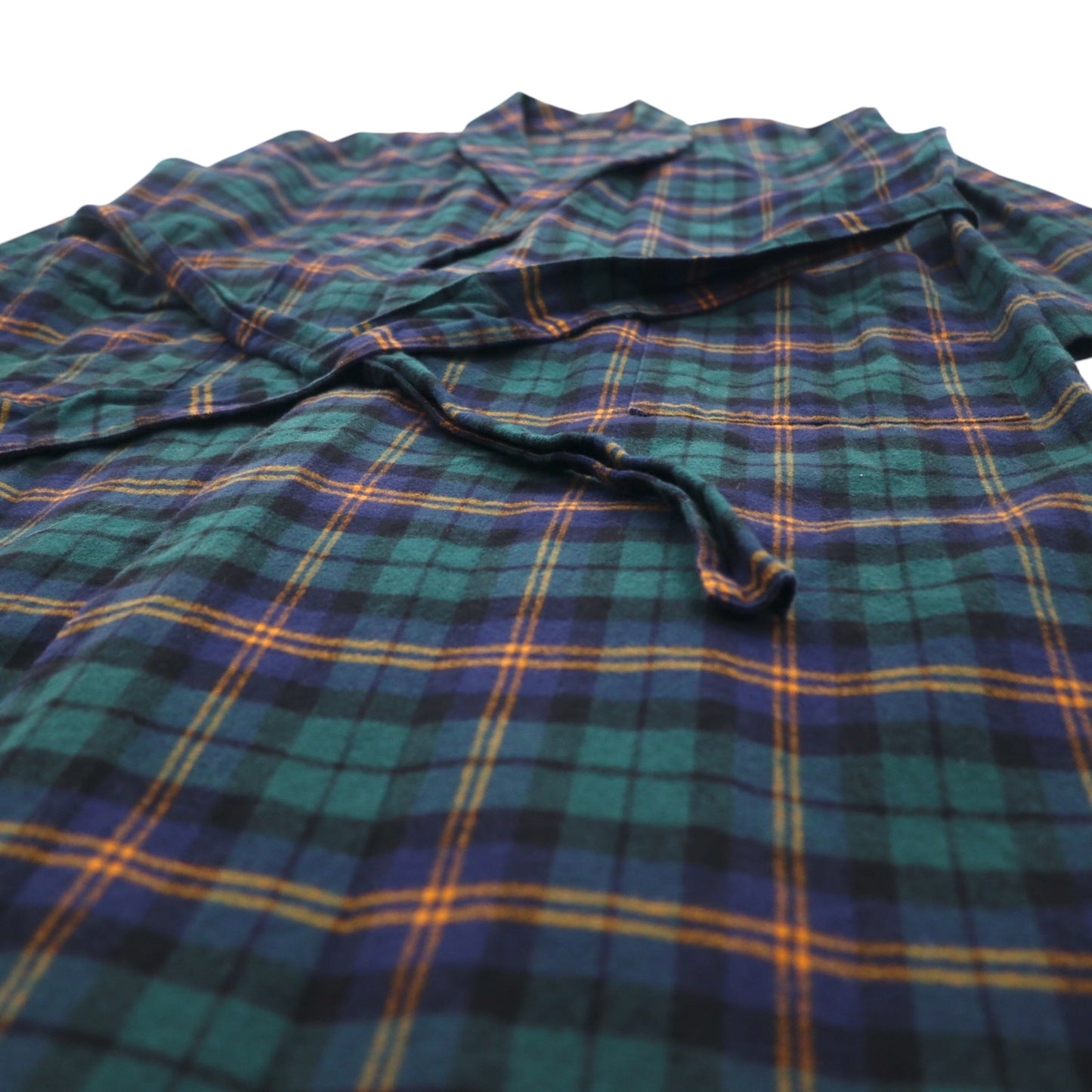 PENDLETON タータンチェック ガウンコート ローブ S ネイビー ブラックウォッチ ベルト付き 8475-3348