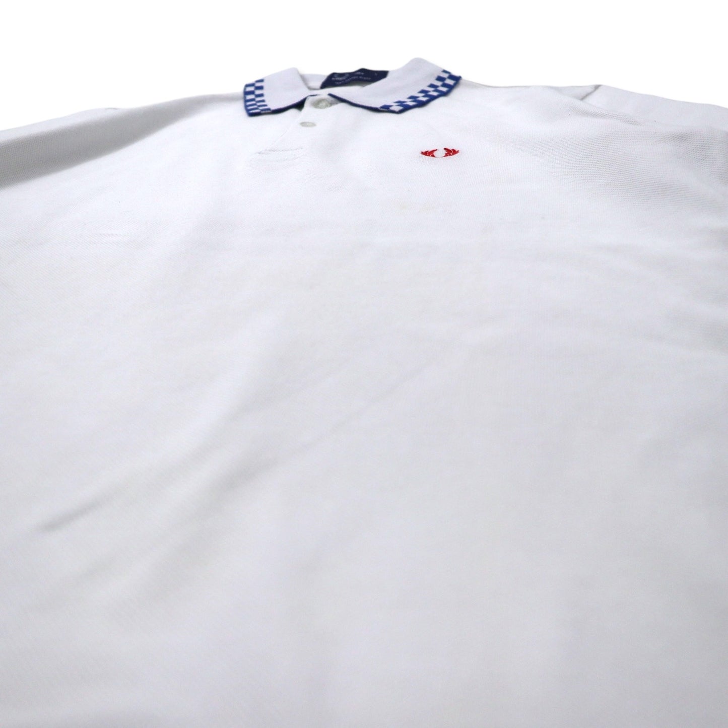 FRED PERRY コットンピケ ポロシャツ L ホワイト フラッグチェック コットン ワンポイントロゴ M4242