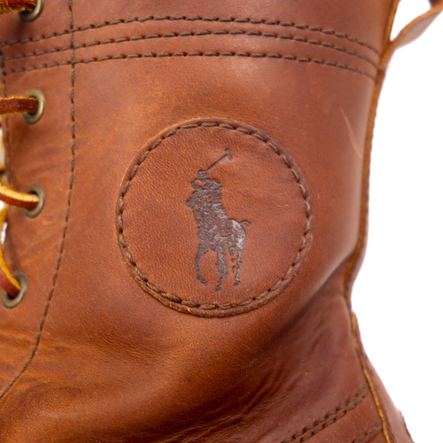 POLO RALPH LAUREN Ranger Boots Lace-up Boots 26.5cm Brown Oiled Leather Belt Logo