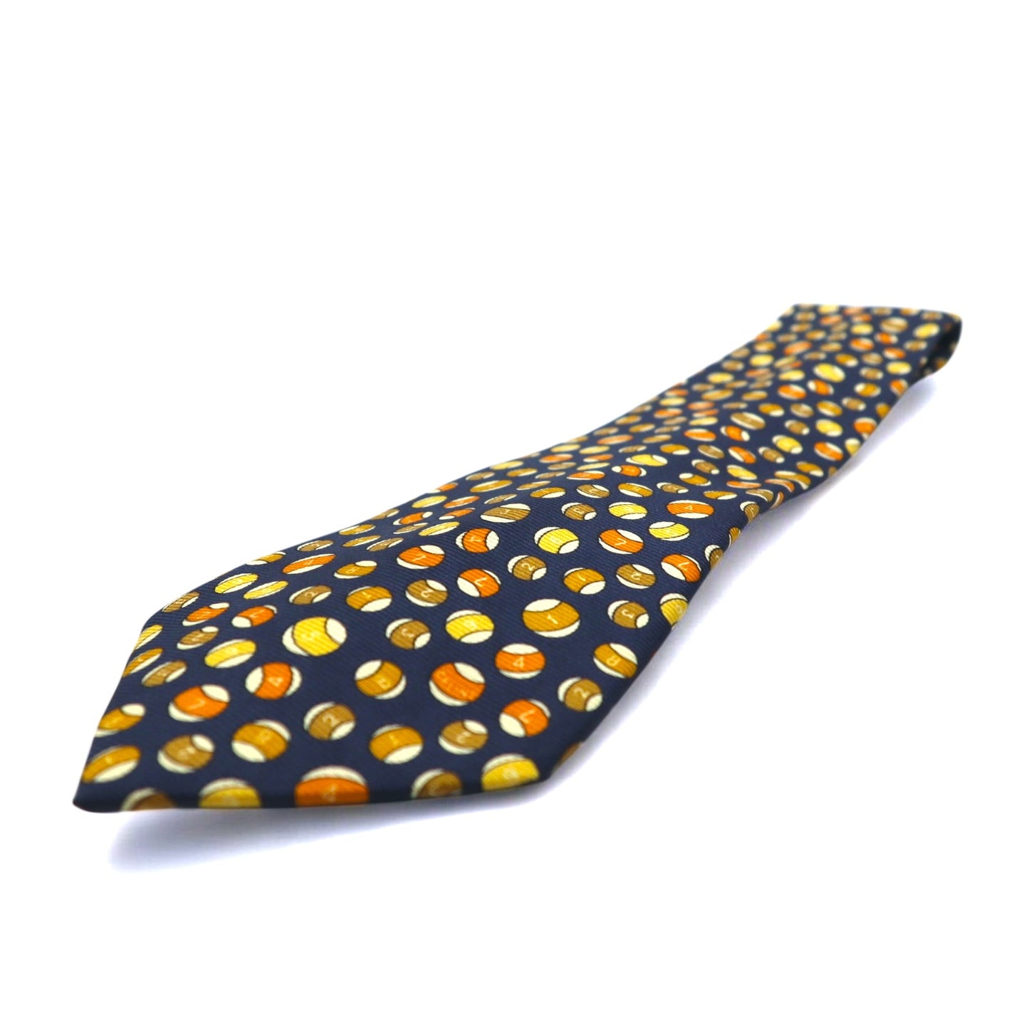 CELINE Spain made tie, navy, silk, all-over print, billiards