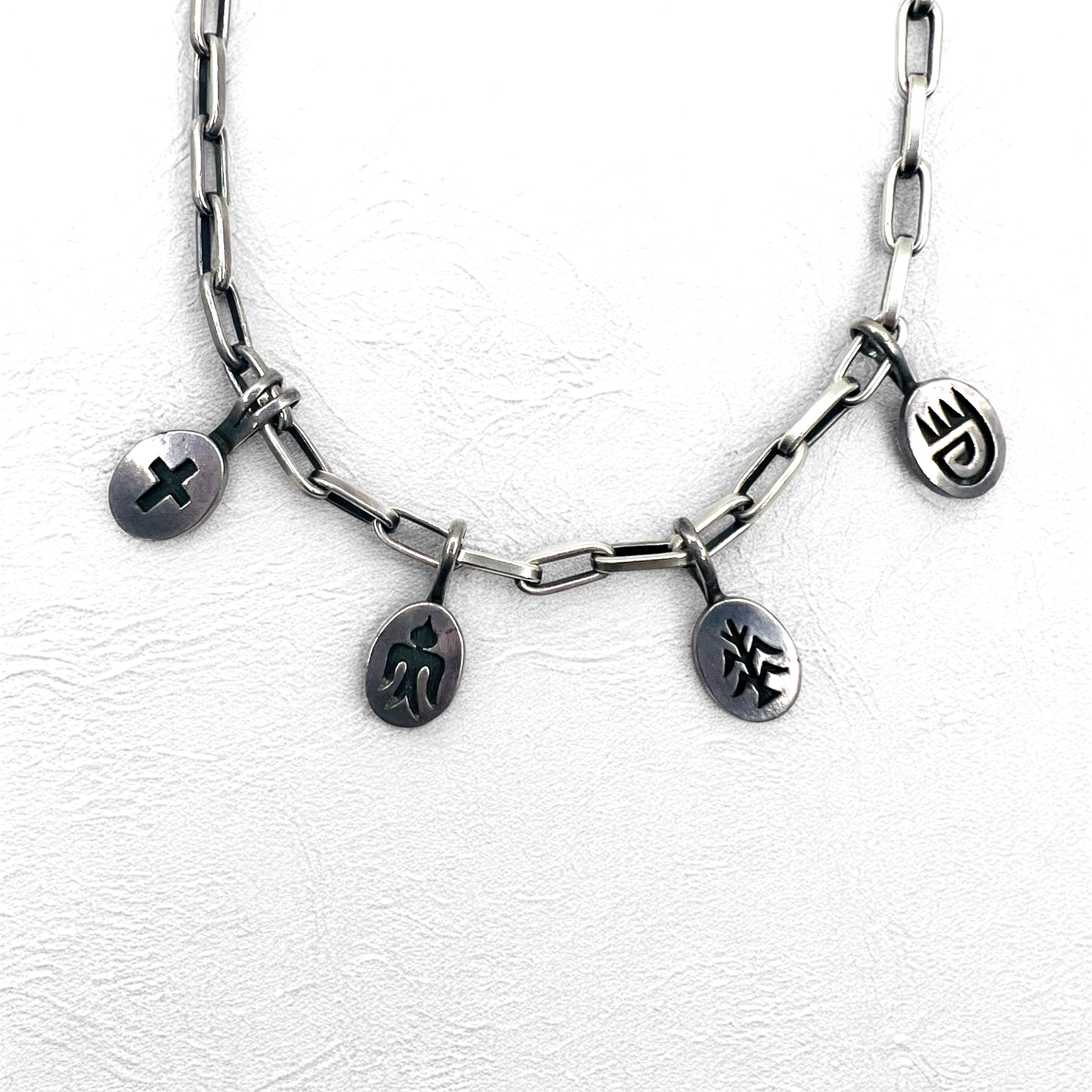 NAVAJO Indian Jewelry Timothy Lee Necklace Navajo Silver Link