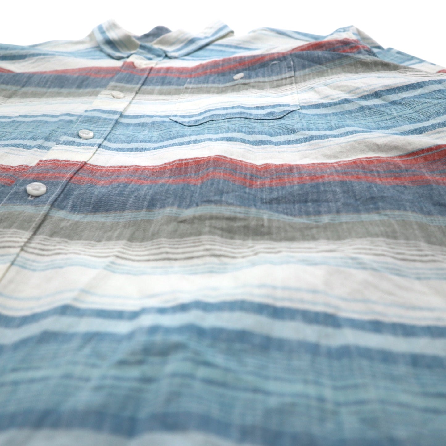 L.L.Bean オックスフォード ボタンダウンシャツ XXL ブルー ボーダー TRADITIONAL FIT 515164 スリランカ製