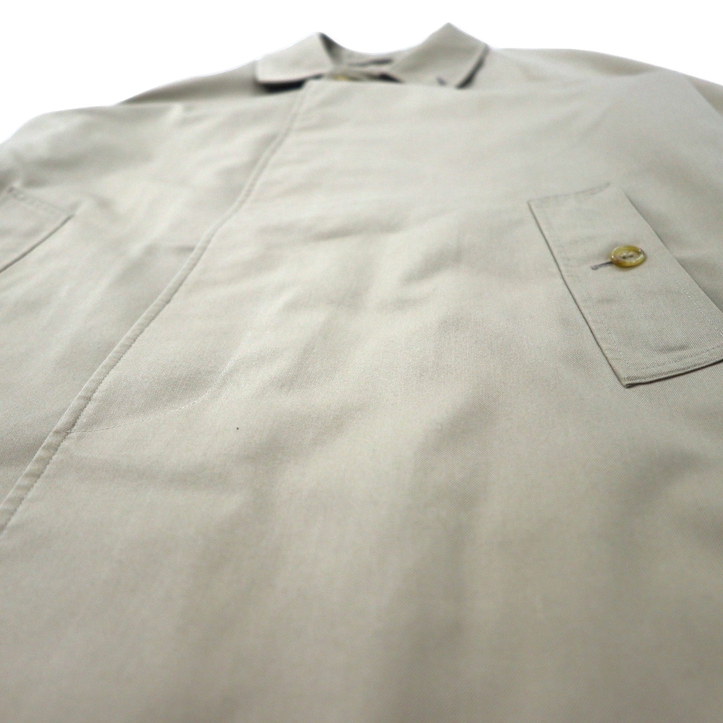 Burberrys イングランド製 オールド バルマカーンコート ステンカラーコート 比翼 XL ベージュ コットン ポリエステル SHEARFORD ノバチェックライナー着脱式