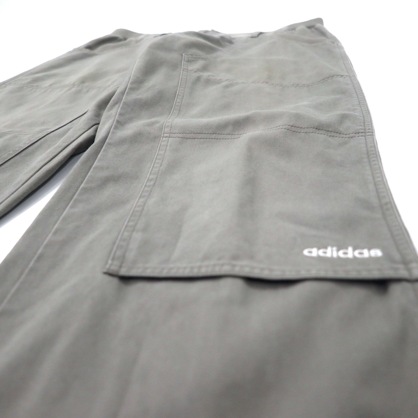 adidas 00年代 ダブルニー ダック ワークパンツ O グレー コットン 3ストライプス