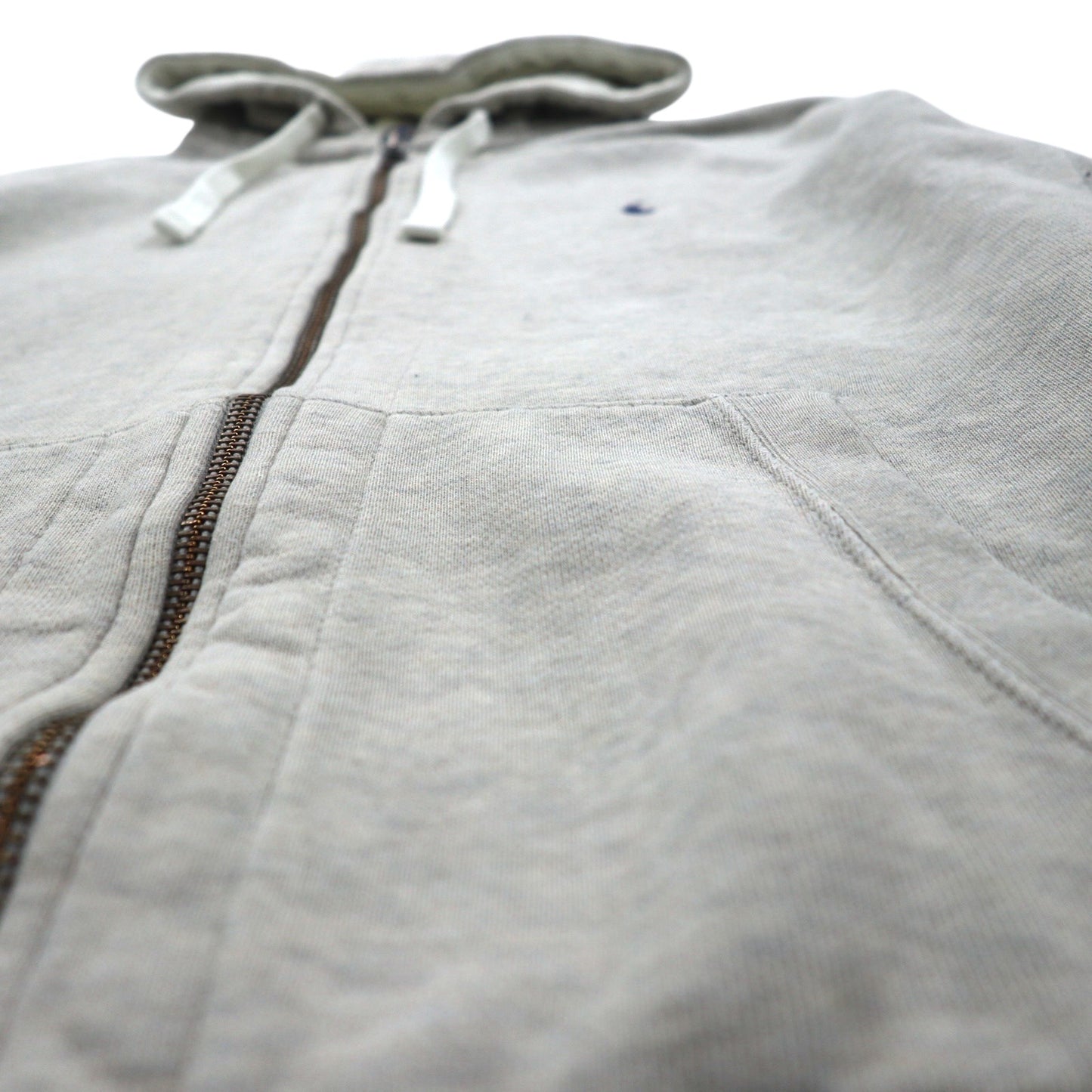 Polo Ralph Lauren リバースウィーブ ジップパーカー L グレー 刺繍 スモールポニー 裏地 サーマル フロントポケット