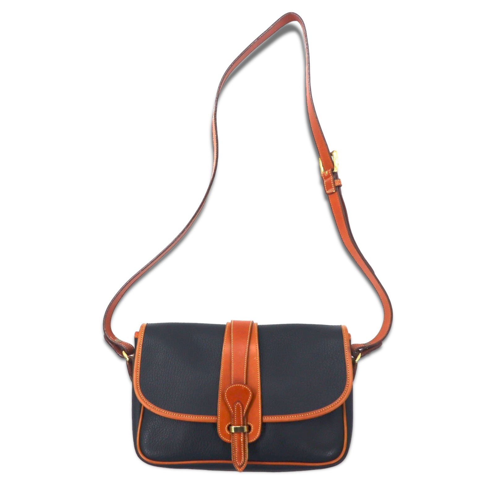 DOONEY & BOURKE USA製 ショルダーバッグ ネイビー レザー シボ革