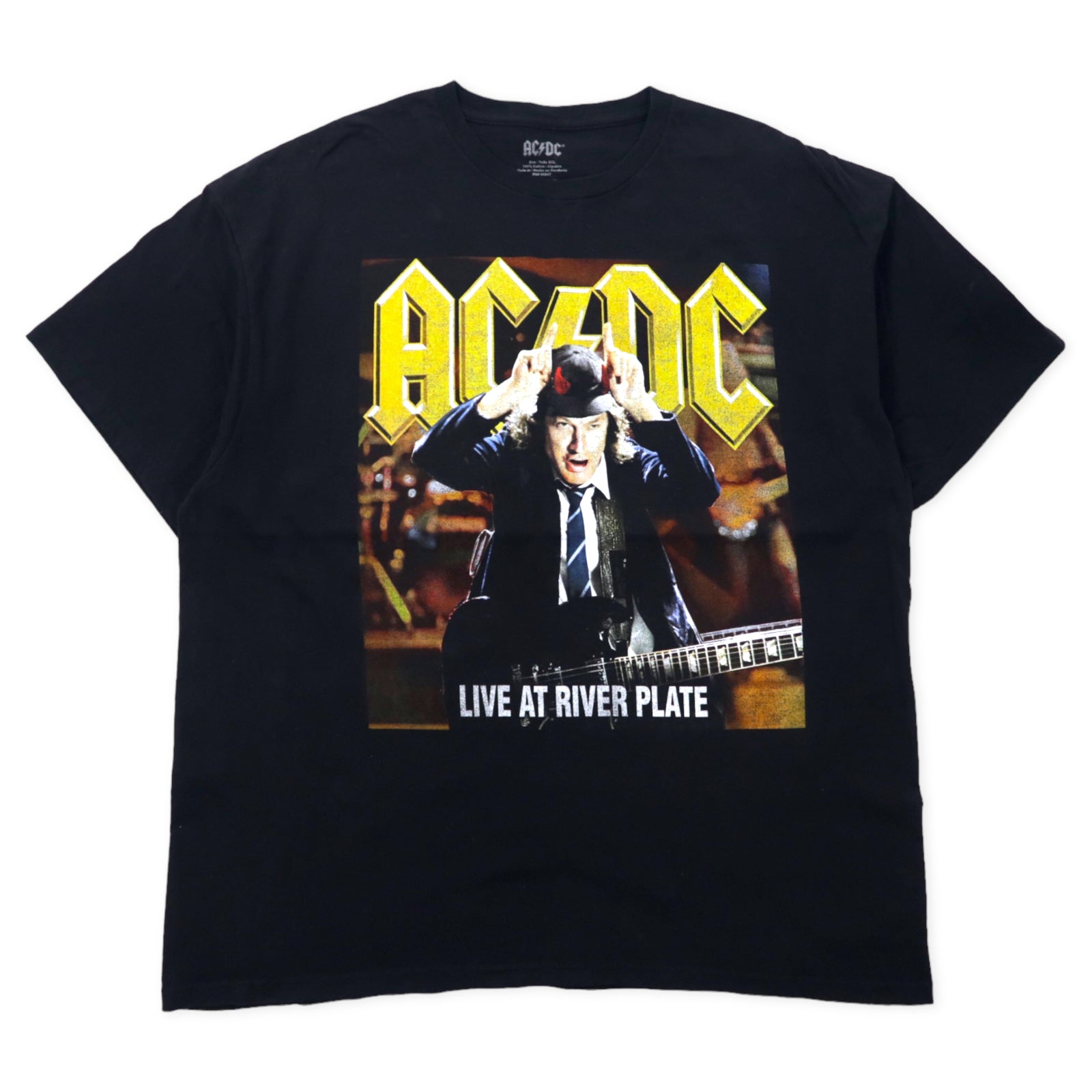AC/DC Band T-SHIRT XXL Black Cotton Angus Young Live at River 