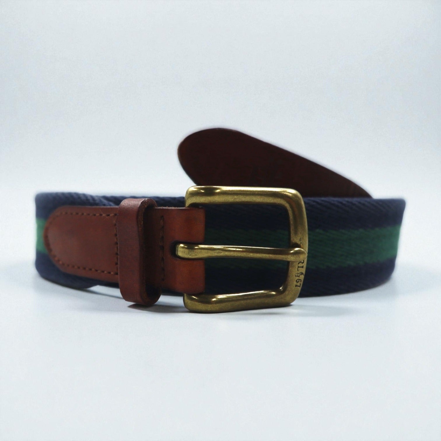 Polo Ralph Lauren ウェブベルト ネイビー コットン キャンバス レザー