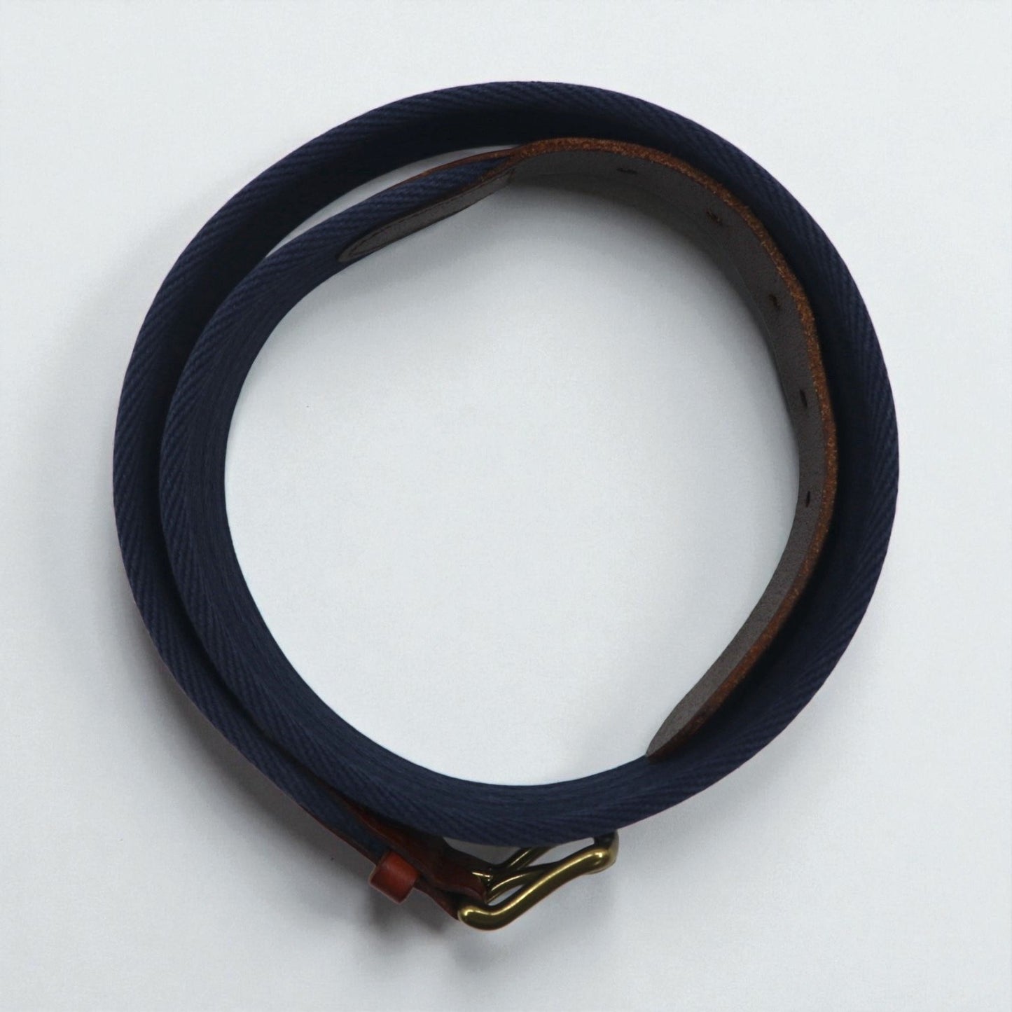 Polo Ralph Lauren ウェブベルト ネイビー コットン キャンバス レザー 真鍮 ゴールド バックル