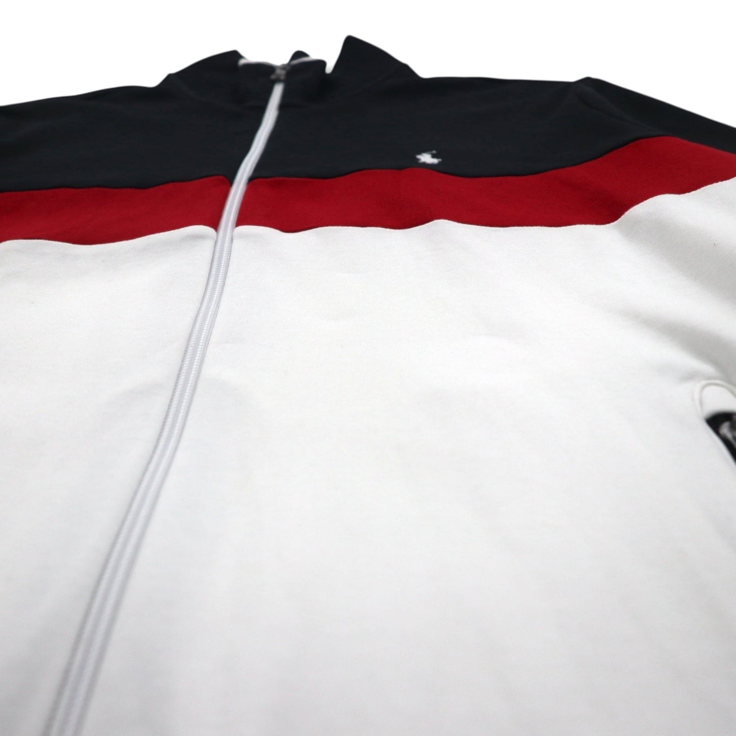 Polo Ralph Lauren トラックジャケット ジャージ M ブラック コットン スモールポニー刺繡 トリコロール