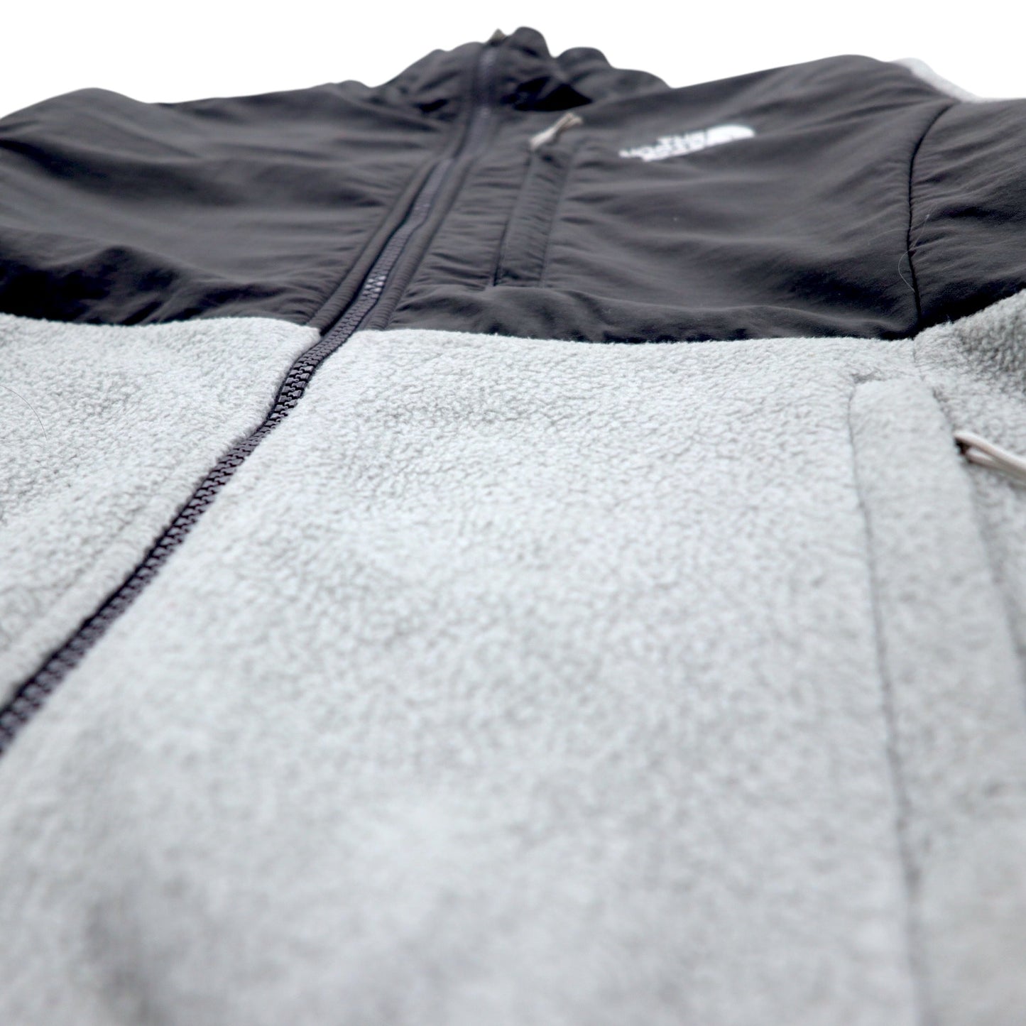 THE NORTH FACE デナリジャケット POLARTEC ポーラテック フリースジャケット S グレー ポリエステル ロゴ 刺繍