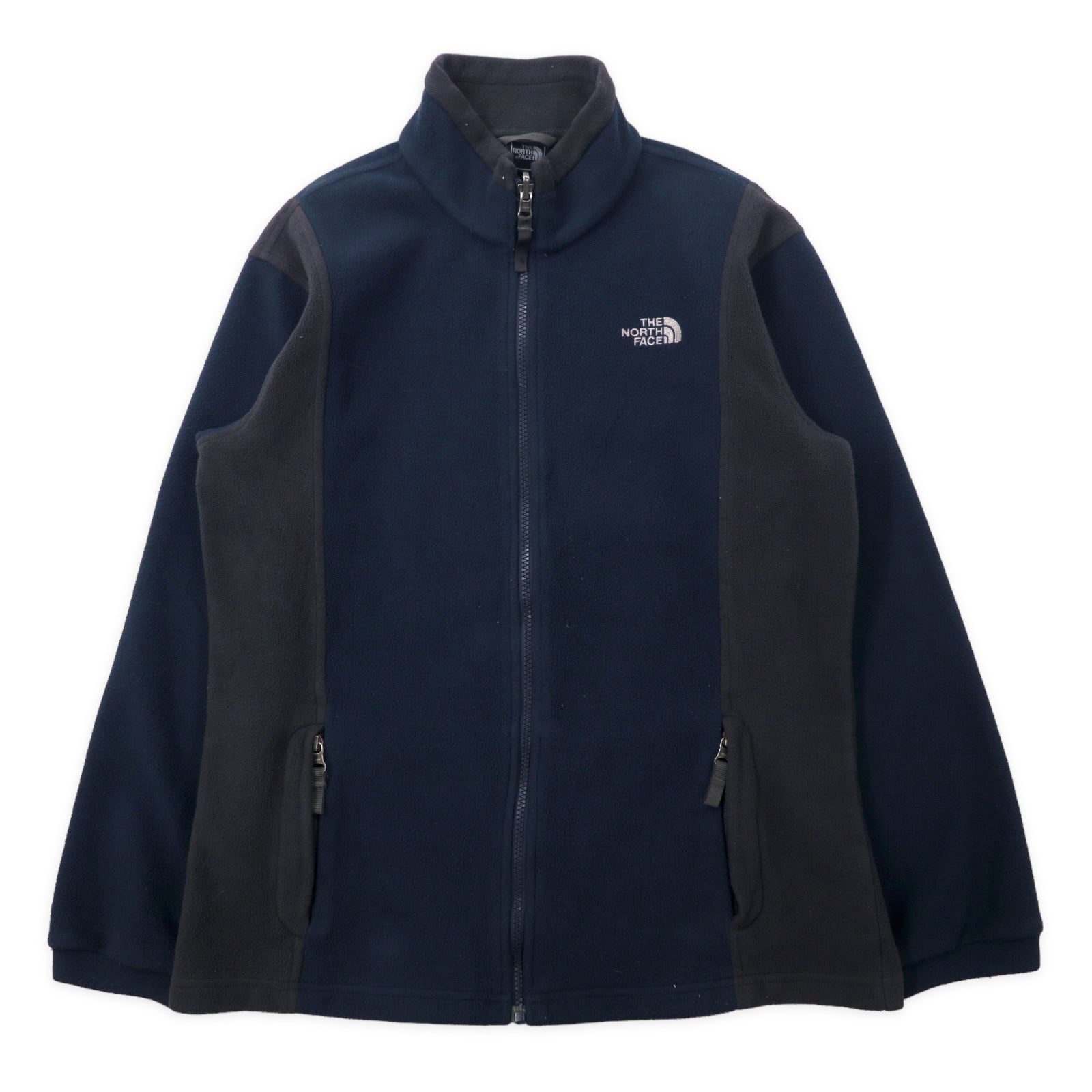 THE NORTH FACE Full Zip Fleece Jacket M Navy Polyester Logo