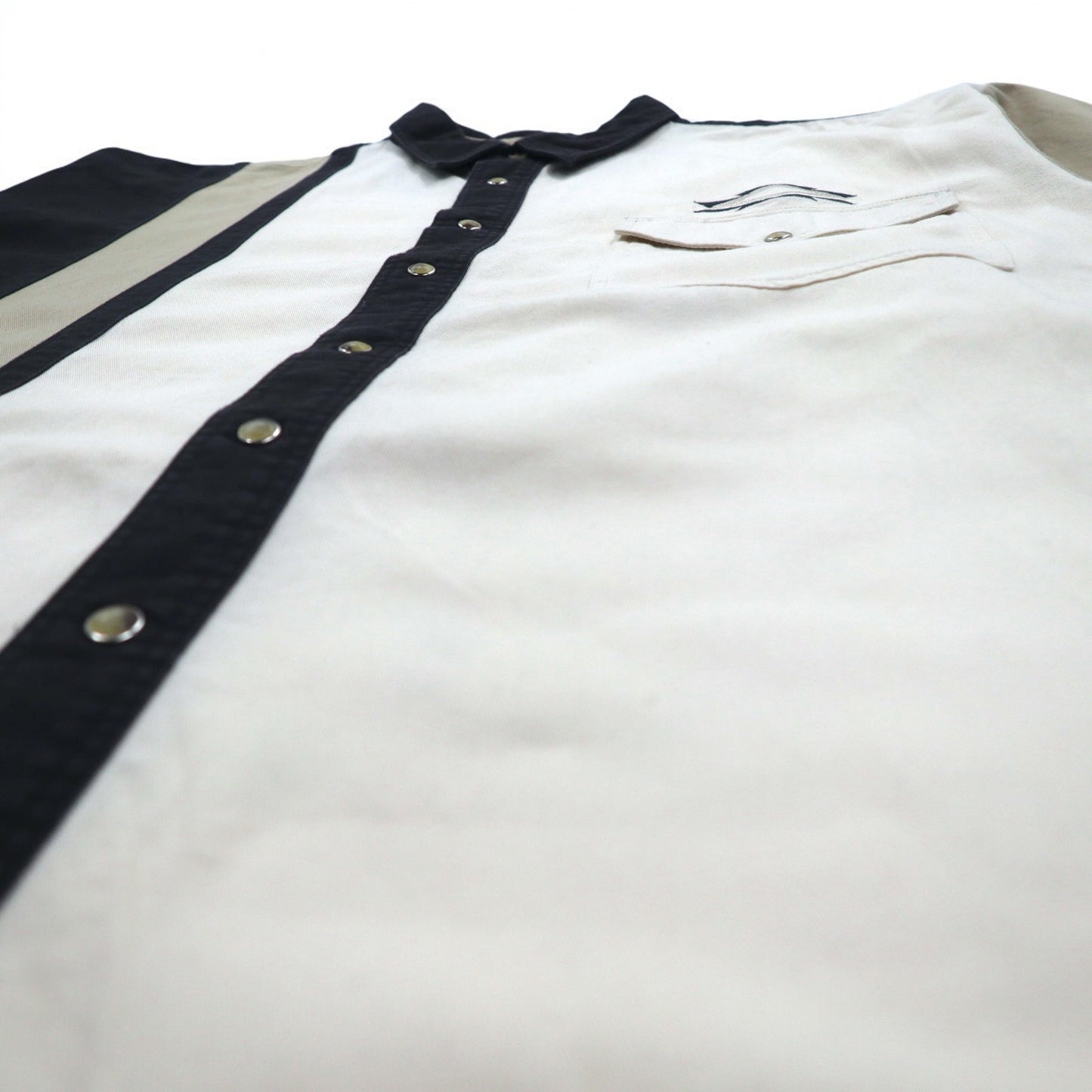 WRANGLER 90年代 ウエスタンシャツ XL ベージュ ブラック ビッグサイズチマヨ柄 刺繍