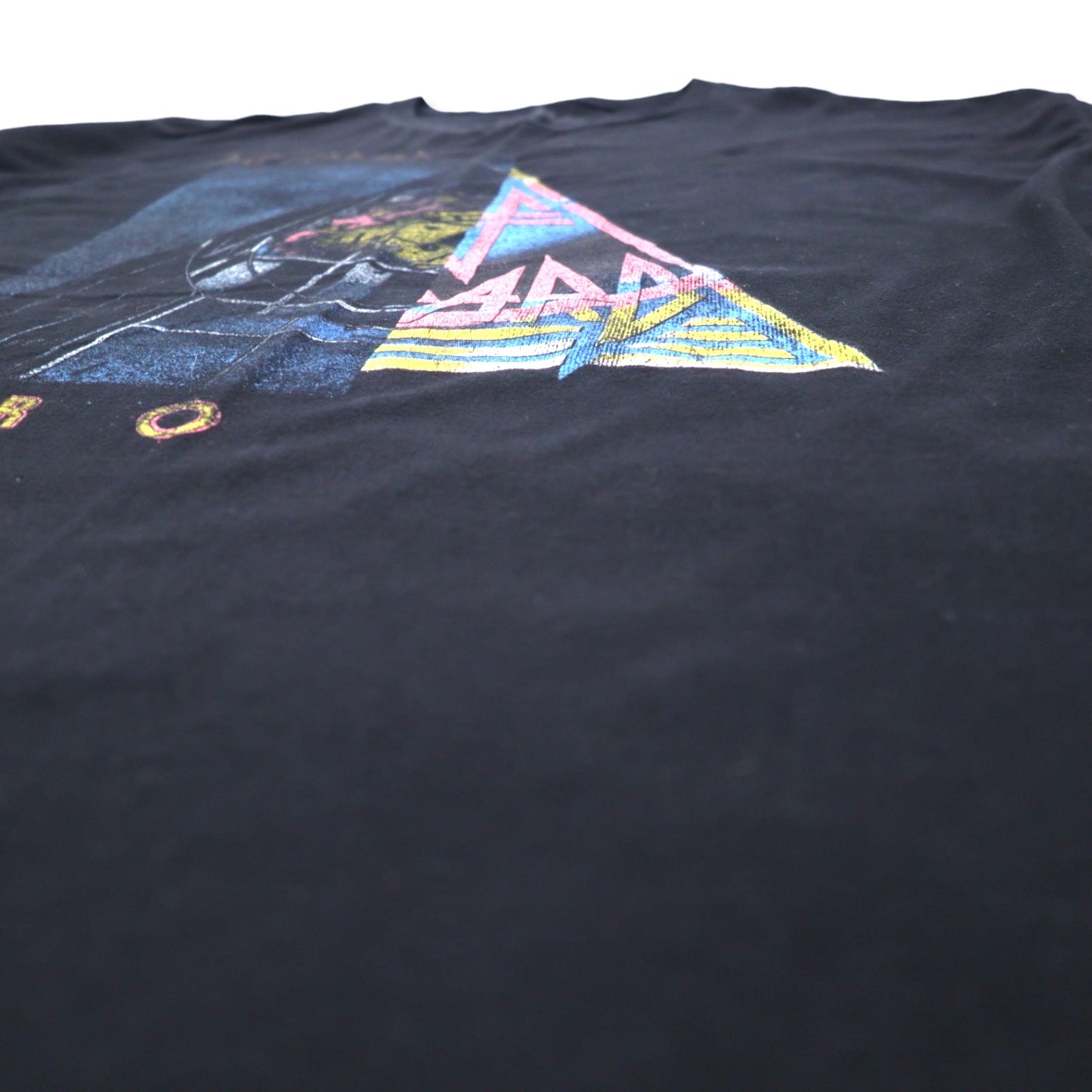 DEF LEPPARD Band T-Shirt 4XLB Black Cotton PYROMANIA Docking Big Size Made in Mexico