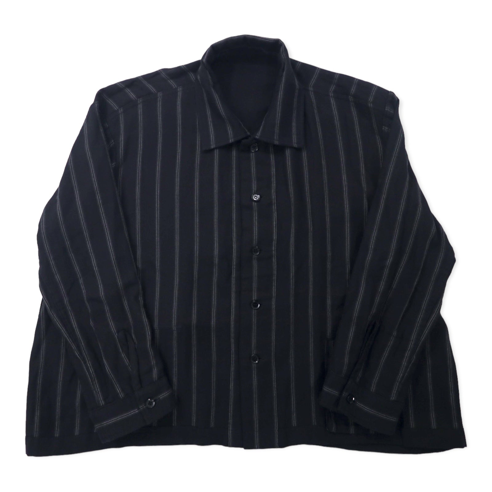 Y's Reversible Gauze Shirt Jacket S Black Cotton Linen Mixed YF-B30-330  Japan MADE – 日本然リトテ