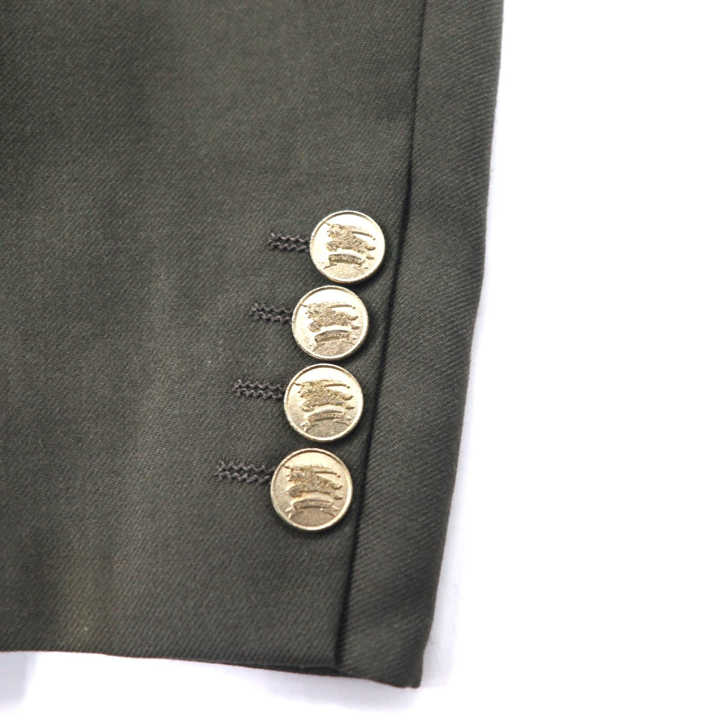 Burberrys オールド ダブル スーツ セットアップ 92-80-170 A5 カーキ ウール ギャバジン 飾りボタン 日本製