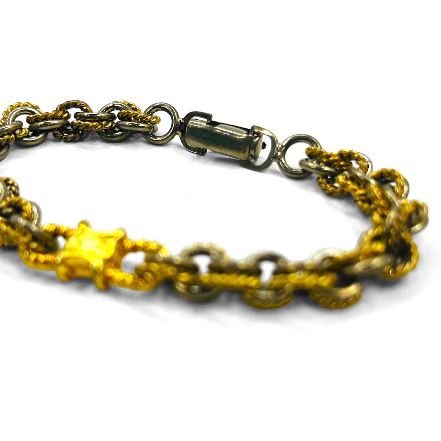 CELINE ヴィンテージ コンビ チェーン ブレスレット ゴールド シルバー トリオンフ