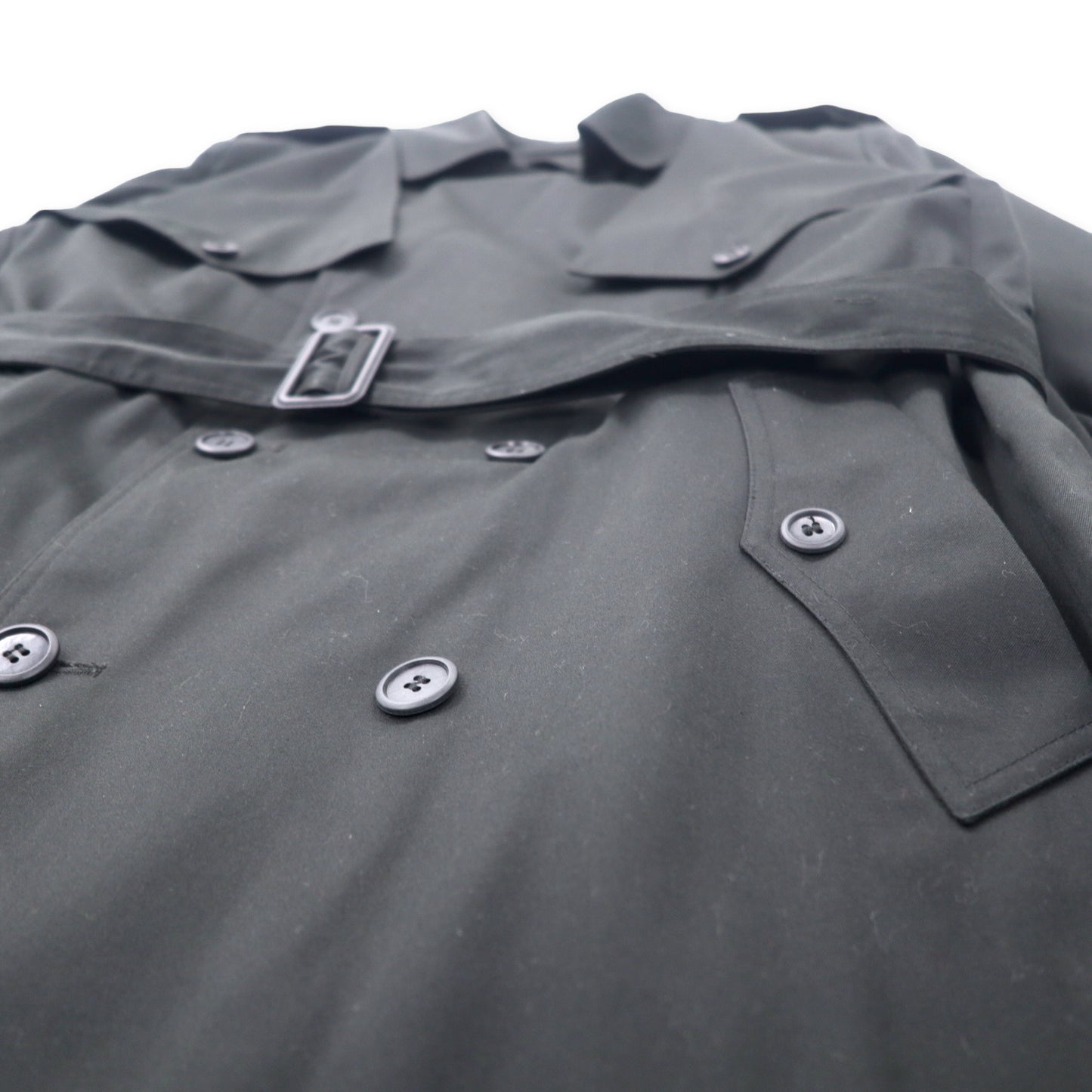 TOWNE BY LONDON FOG 90年代 トレンチコート 42 ブラック ポリエステル コットン ボアライナー着脱式 スリランカ製