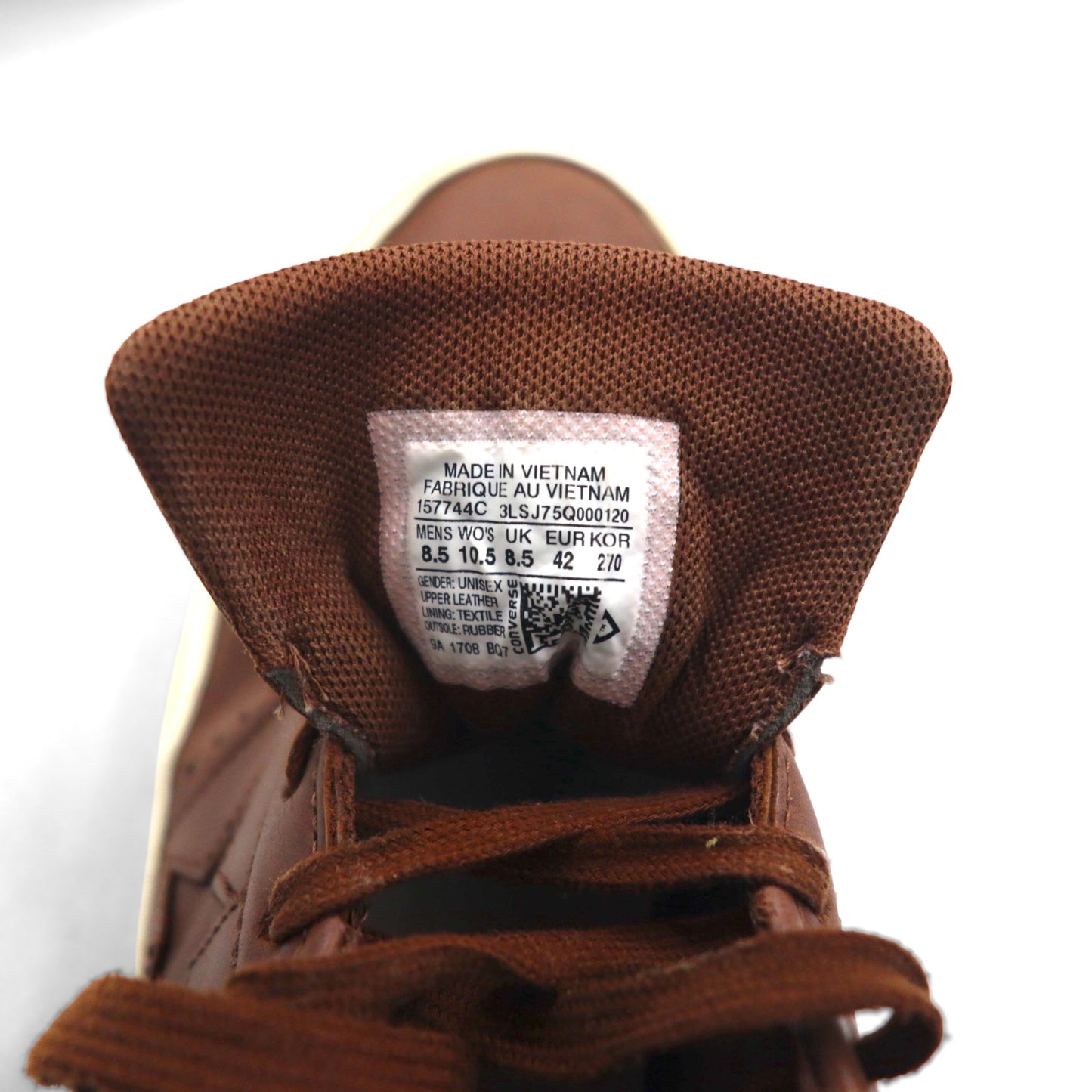 CONVERSE Leather One Star Sneakers, Size 27cm, Brown, 157744C