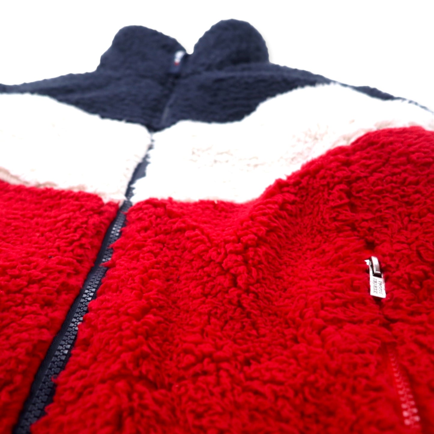 TOMMY HILFIGER SPORT シェルパ フリースジャケット M ネイビー ホワイト レッド トリコロールカラー ポリエステル
