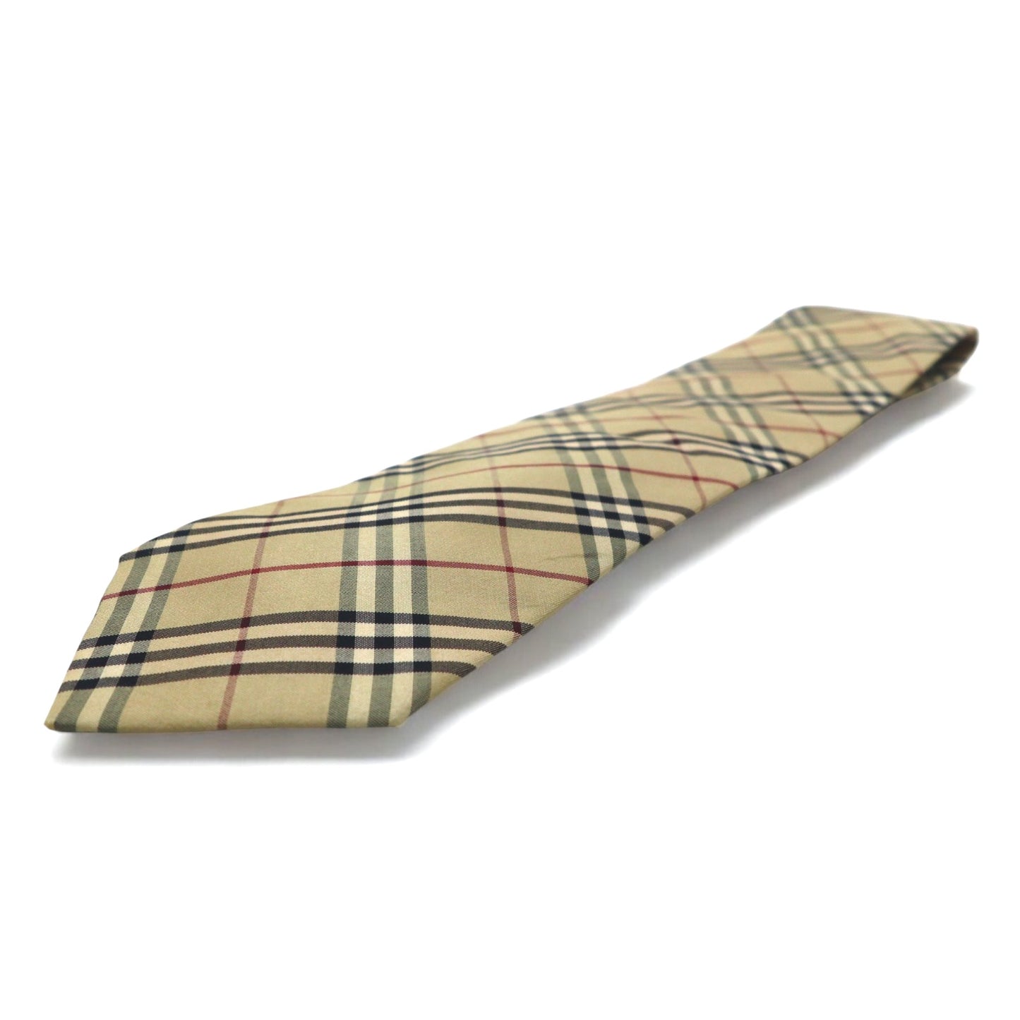 BURBERRY Made in Italy Nova Check Tie Beige Silk