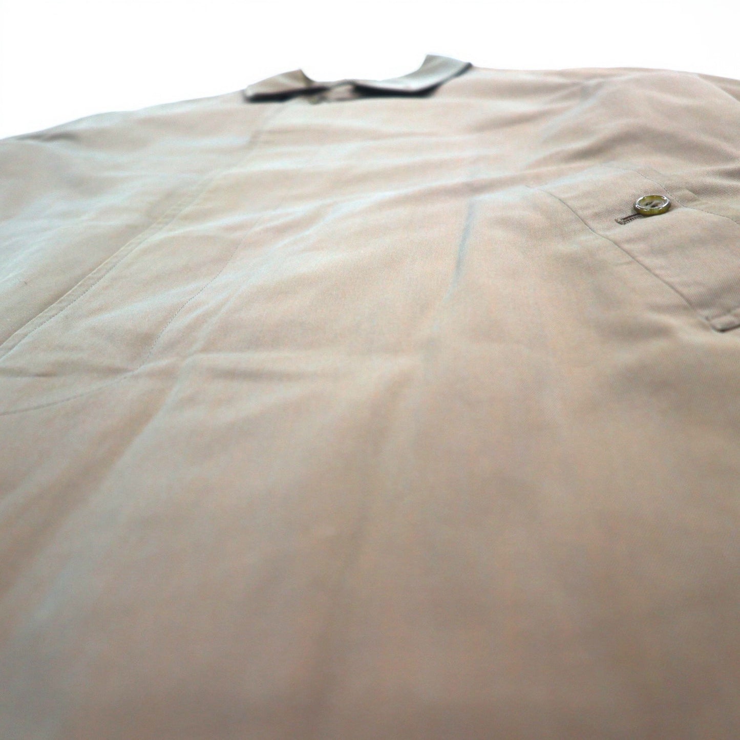 DAKS 70s Old Balmacaan Coat M Beige Iridescent Check Lining Removable Liner Made in Japan