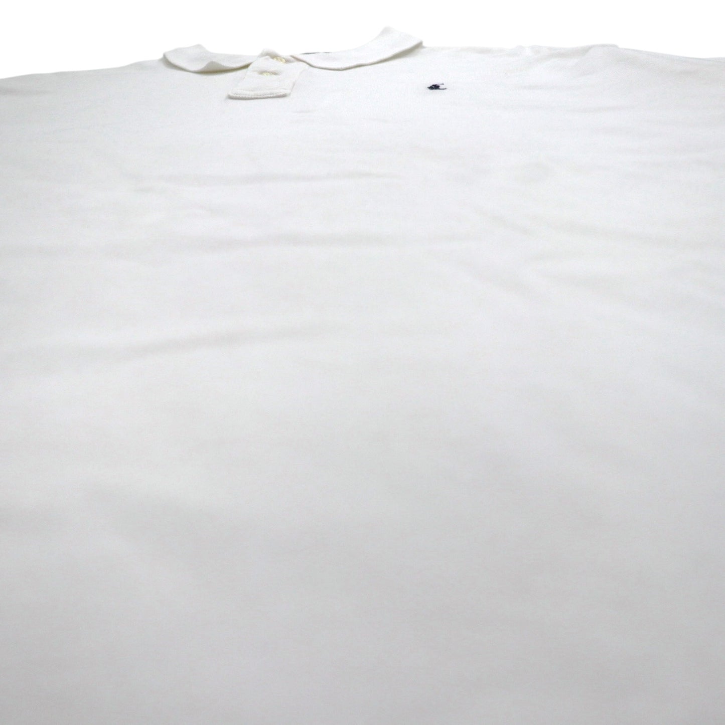 Polo by Ralph Lauren 90s Polo Shirt 2XL Big Size White Cotton Pique Small Pony Embroidery