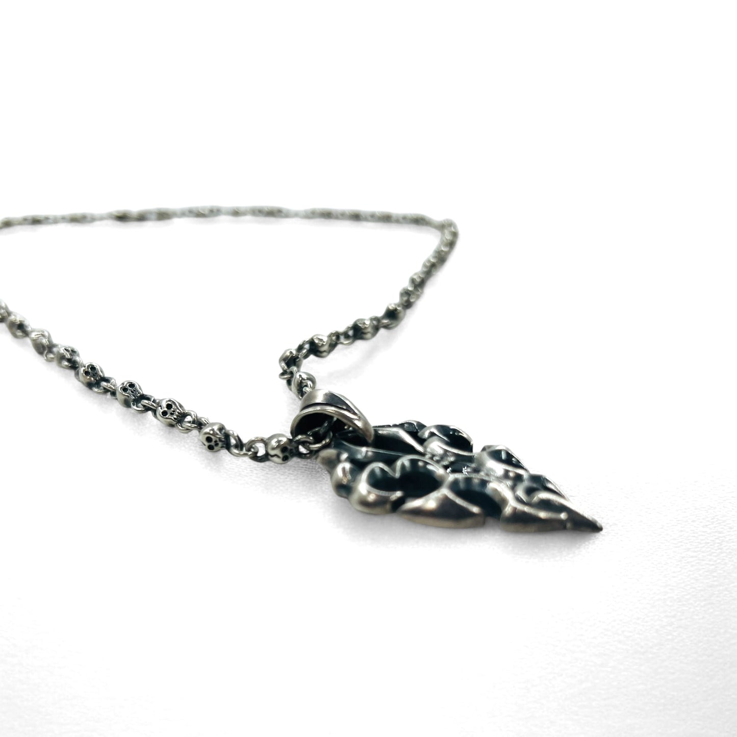 Vintage Skull Chain Necklace スカルチェーン ネックレス ペンダント シルバー STERLING 925 ゴシック ロック