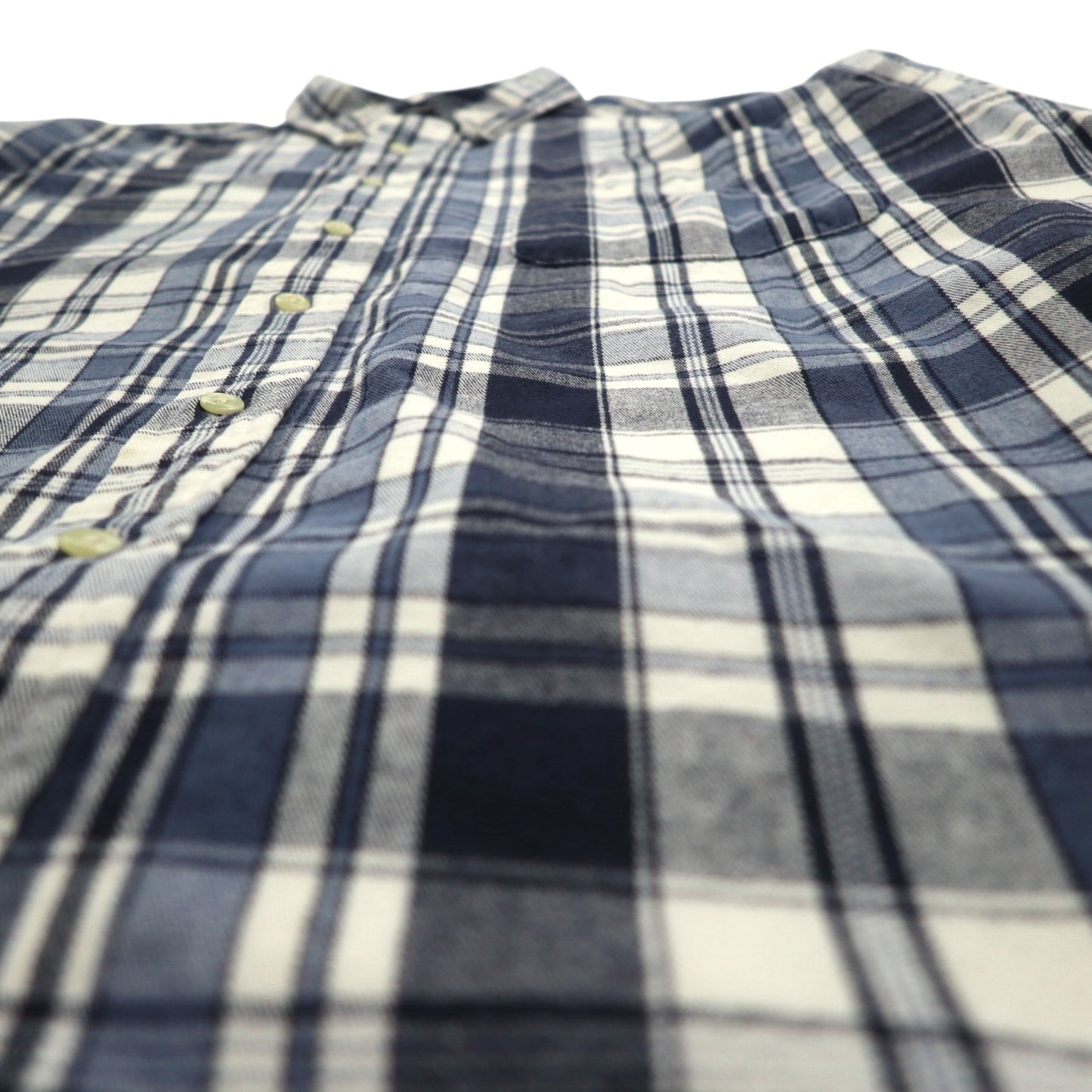 Eddie Bauer 90年代 ボタンダウン フランネルシャツ XL ホワイト ネイビー チェック コットン