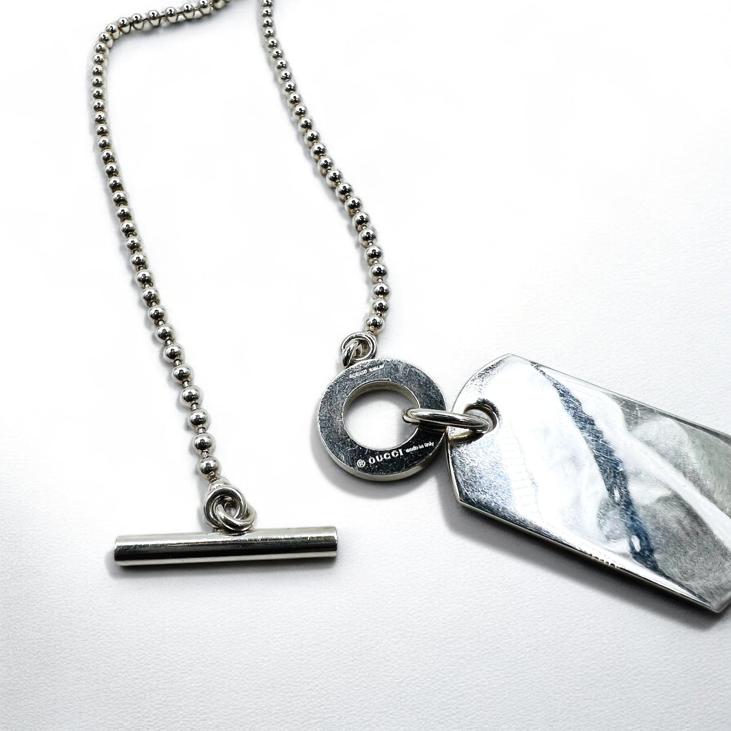 GUCCI クレスト ドッグタグ ボールチェーン ネックレス シルバー 925