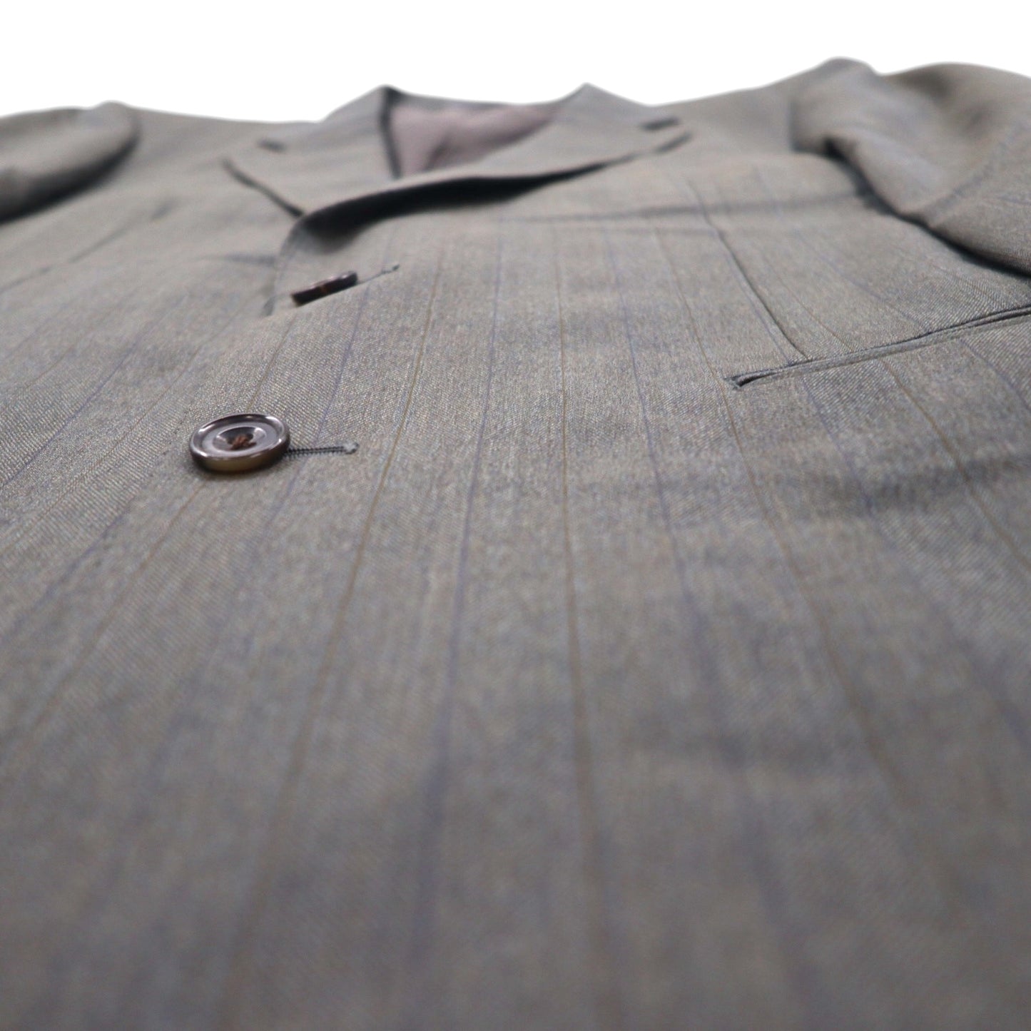 Burberrys オールド 2B テーラードジャケット L グレー ウール シャドーストライプ ウール 日本製